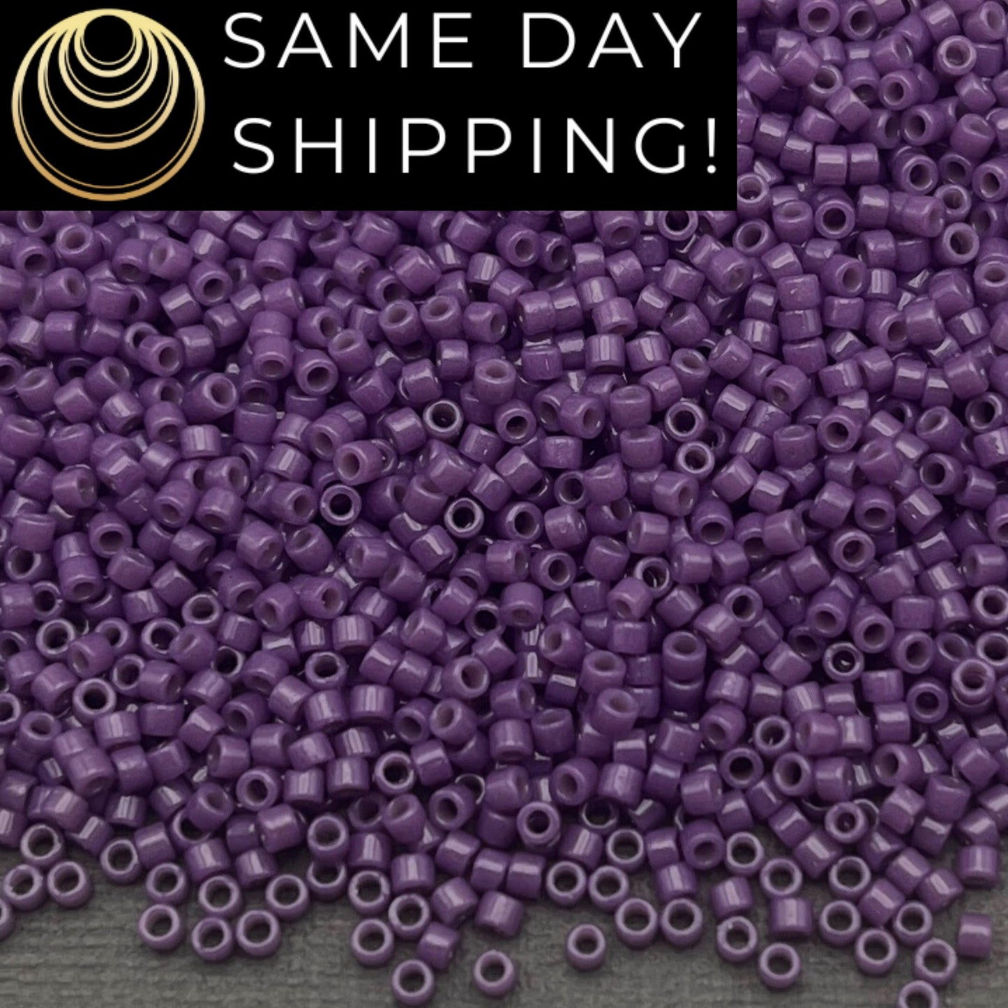DB2140 SAME DAY SHIPPING! 1-20 Grams Miyuki 11/0 Delica Beads Duracoat Opaque Anemone Purple -Free Container!