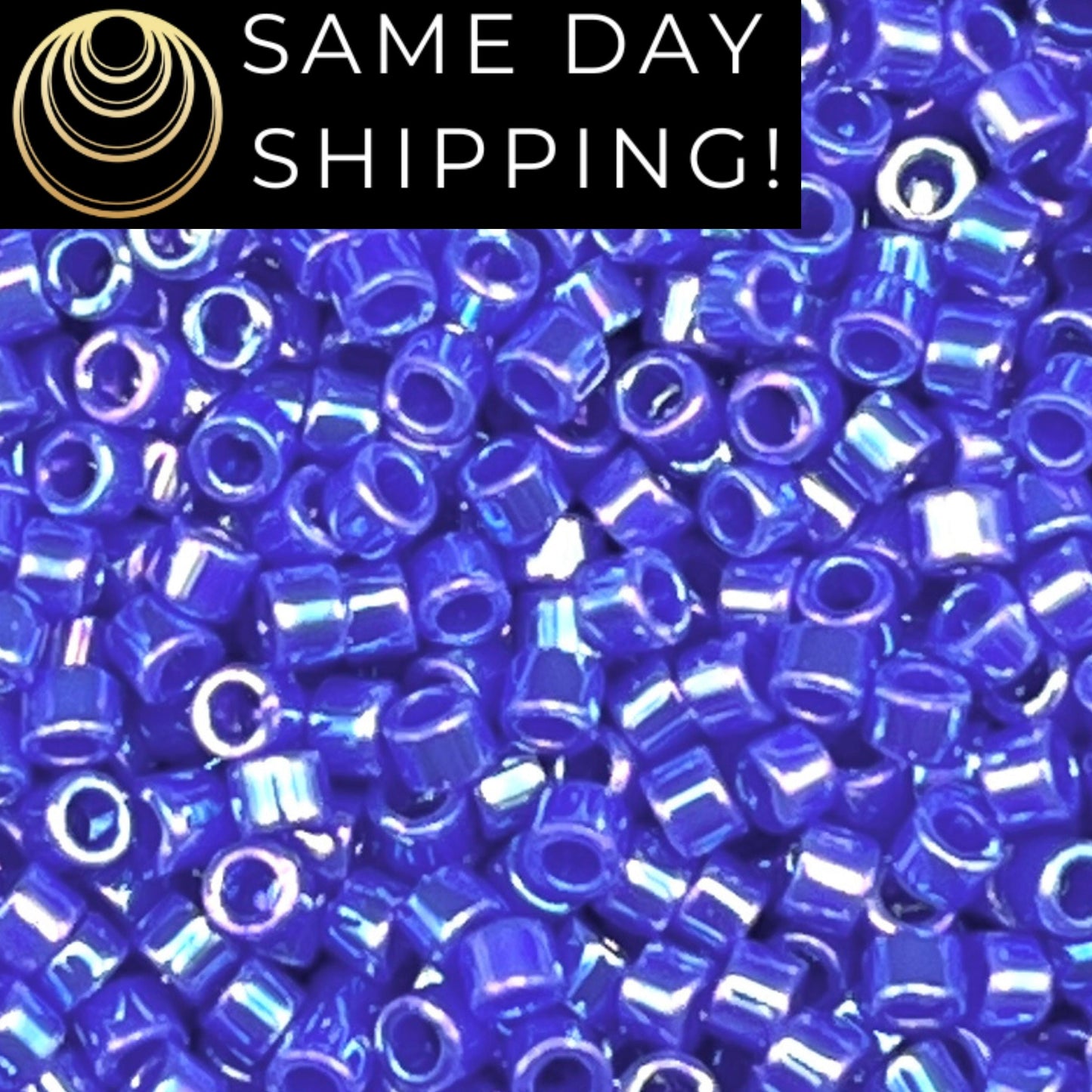 DB1578 SAME DAY Shipping! 1-20 Grams Miyuki 11/0 Delica Beads Opaque Cyan Blue AB -Free Container!