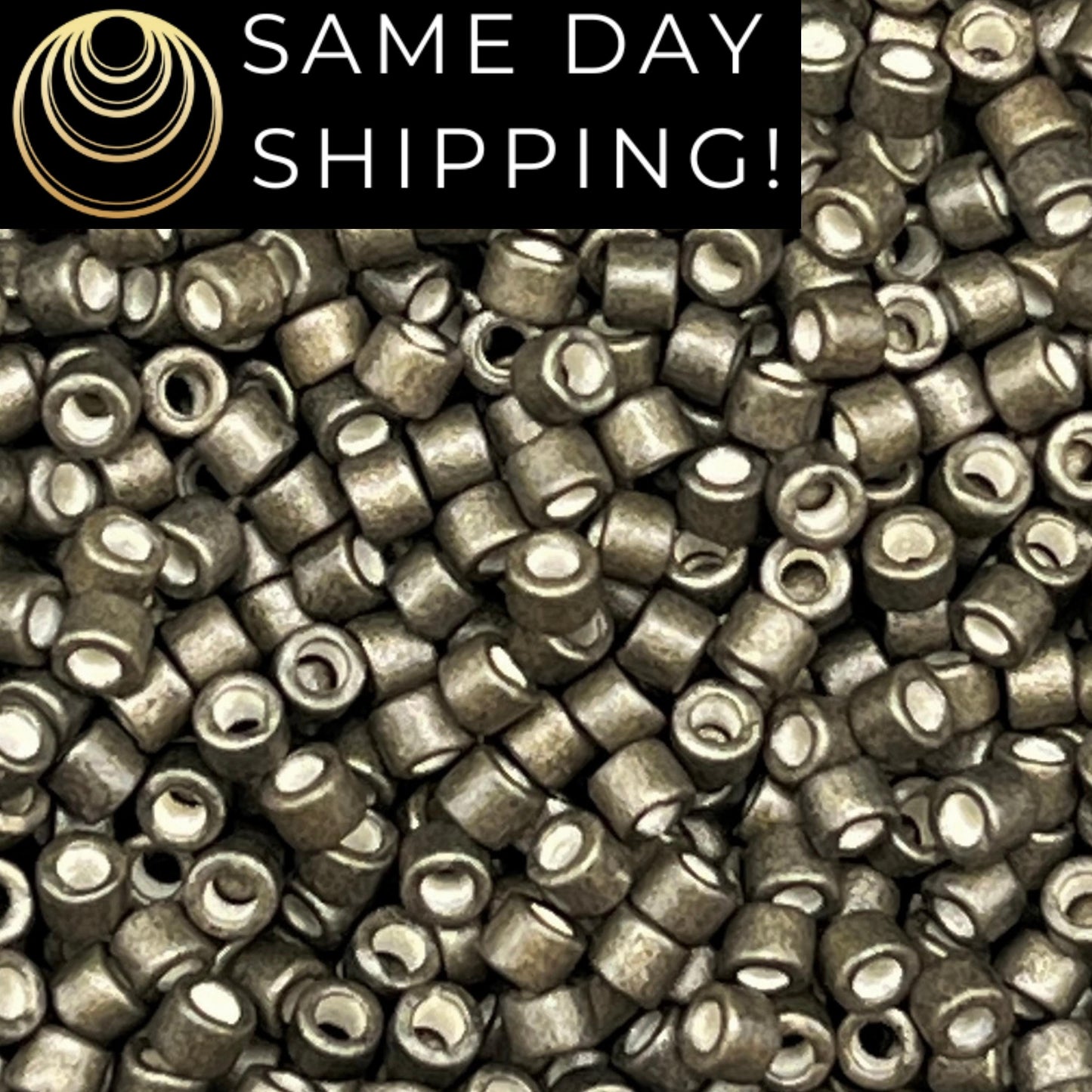 DB1175 SAME DAY SHIPPING! 1-20 Grams Miyuki 11/0 Delica Beads Galvanized Matte Graphite Gray-Free Container!