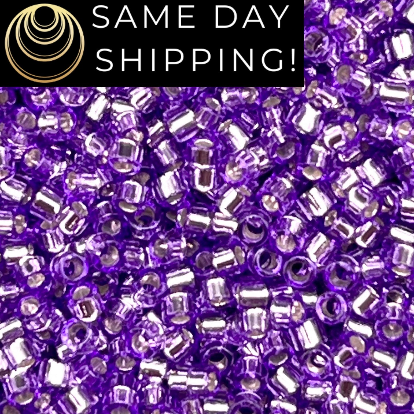 DB1347 SAME DAY SHIPPING! 1-20 Grams Miyuki 11/0 Delica Beads Dyed Silver Lined Purple-Free Container!