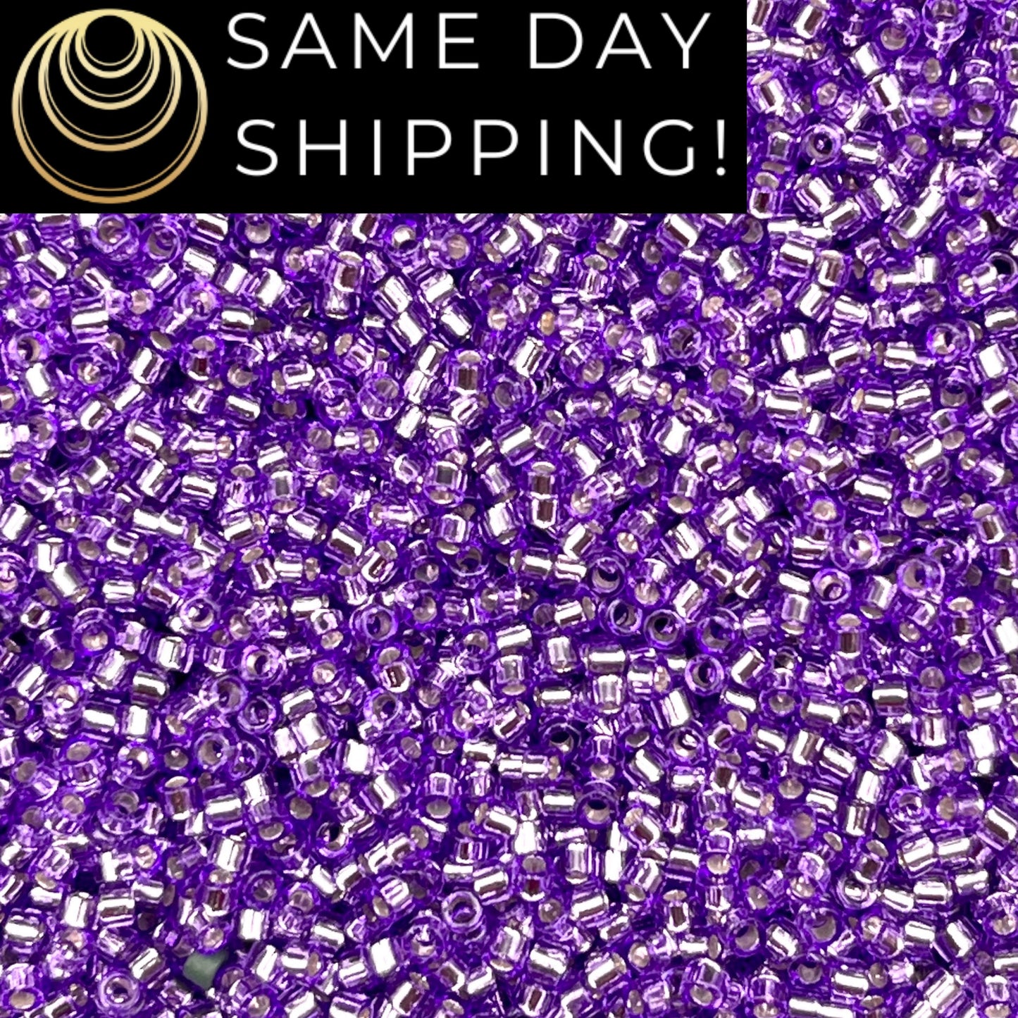 DB1347 SAME DAY SHIPPING! 1-20 Grams Miyuki 11/0 Delica Beads Dyed Silver Lined Purple-Free Container!