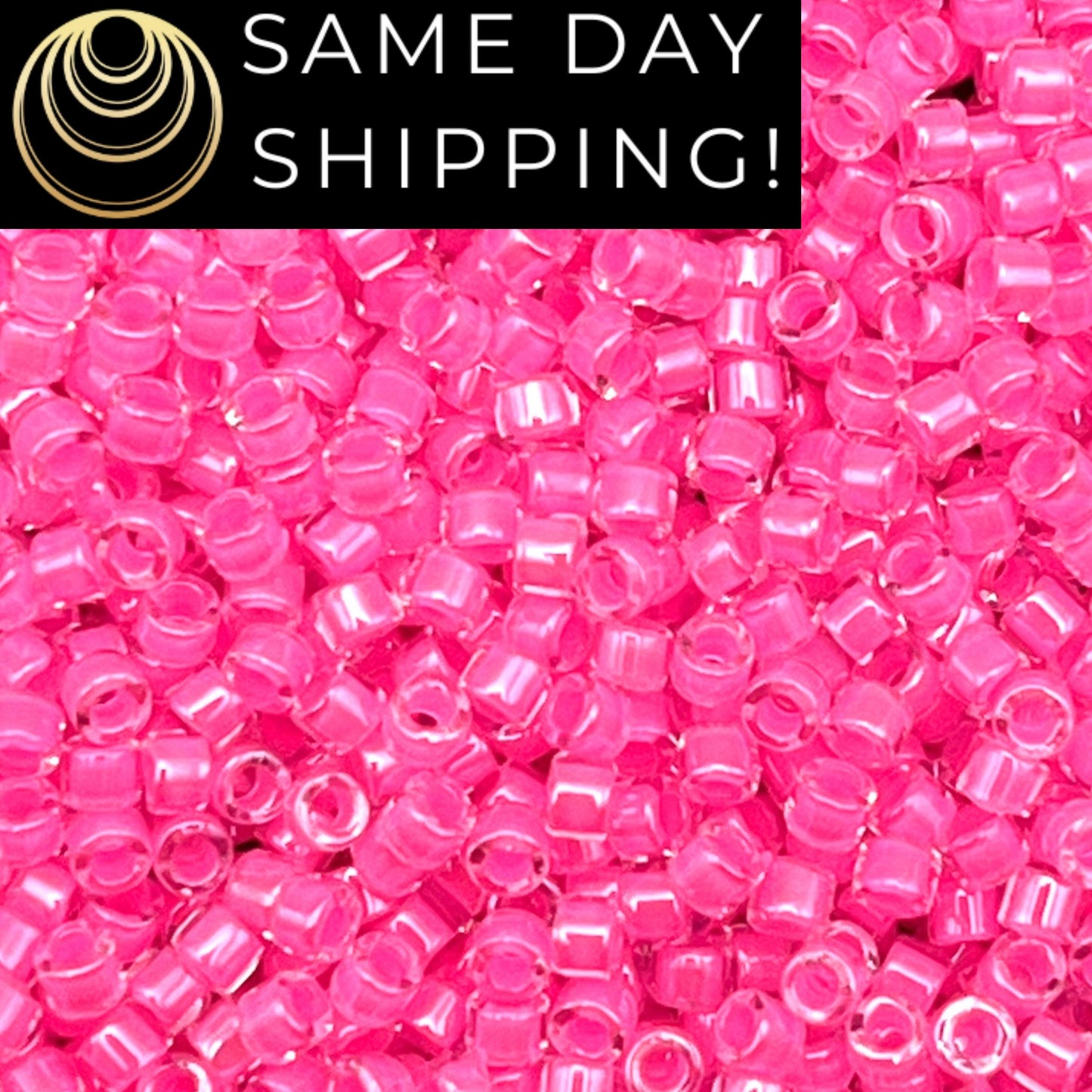 DB2036 SAME DAY SHIPPING! 1-20 Grams Miyuki 11/0 Delica Beads Luminous Cotton Candy -Free Container!