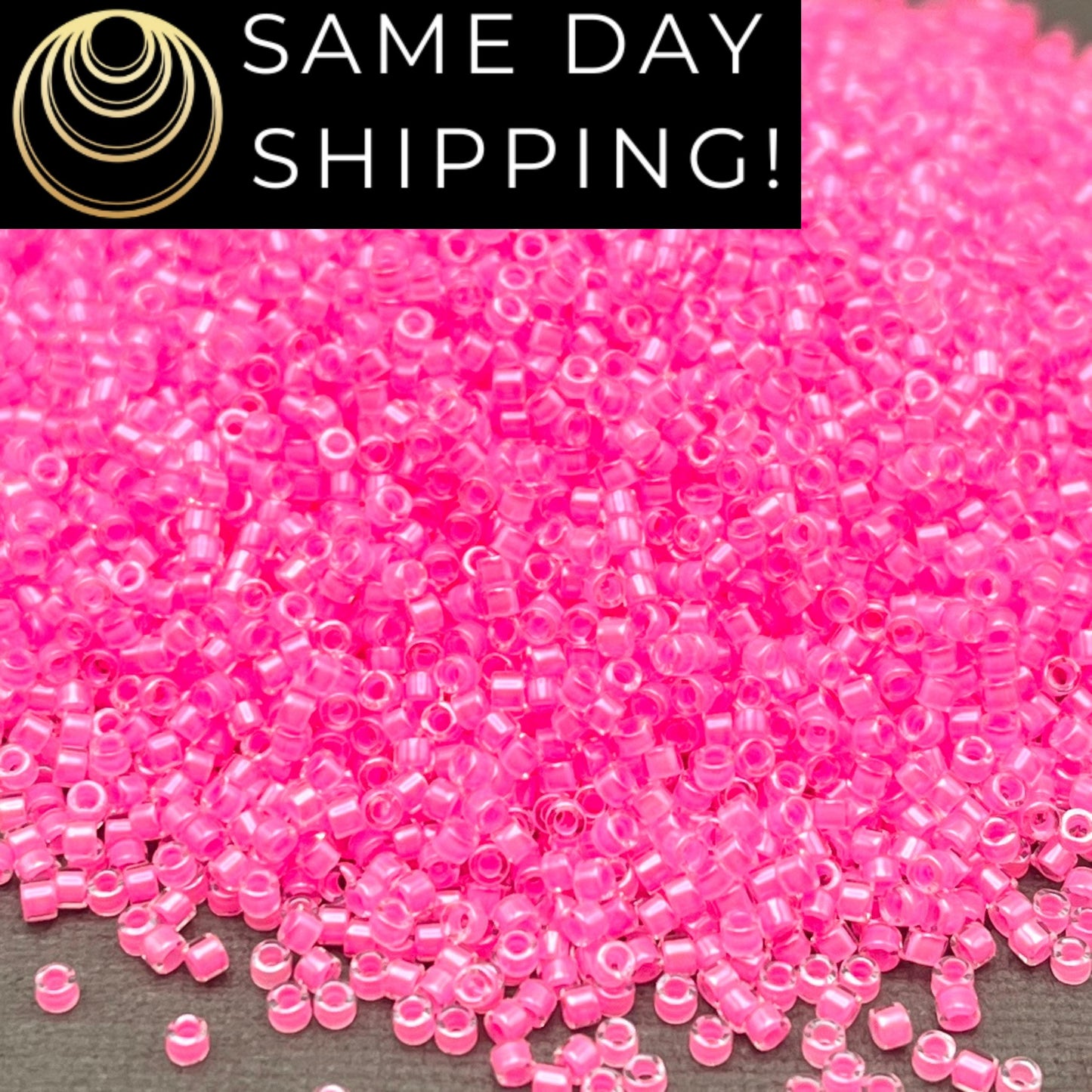 DB2036 SAME DAY SHIPPING! 1-20 Grams Miyuki 11/0 Delica Beads Luminous Cotton Candy -Free Container!