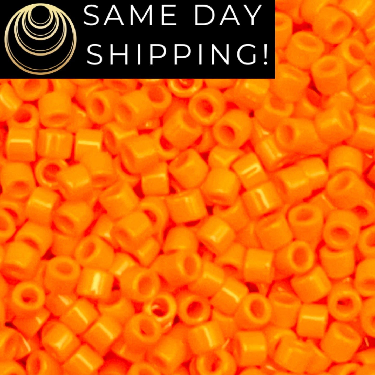 DB1133 SAME DAY SHIPPING! 1-20 Grams Miyuki 11/0 Delica Beads Opaque Mandarin Orange Cylinder Seed Beads Free Container!