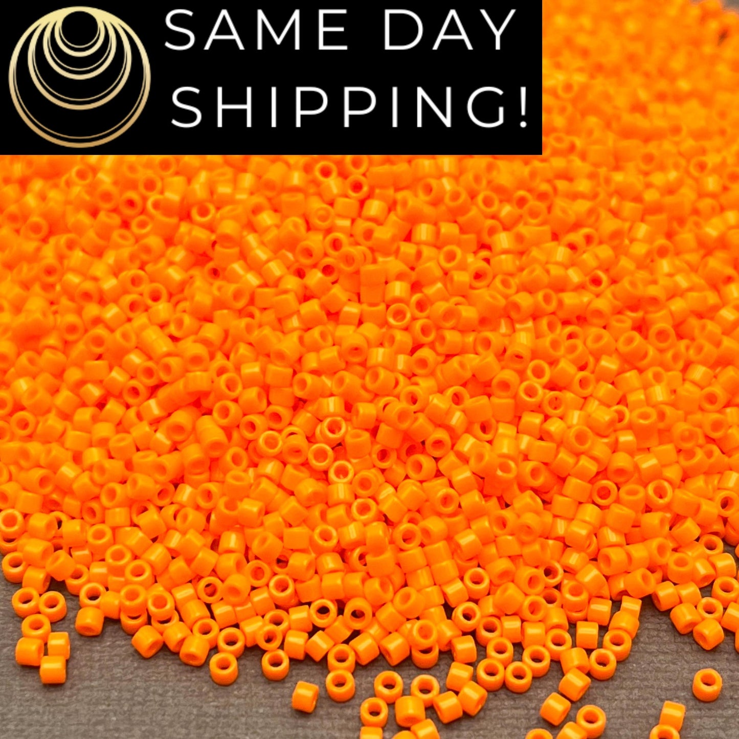 DB1133 SAME DAY SHIPPING! 1-20 Grams Miyuki 11/0 Delica Beads Opaque Mandarin Orange Cylinder Seed Beads Free Container!