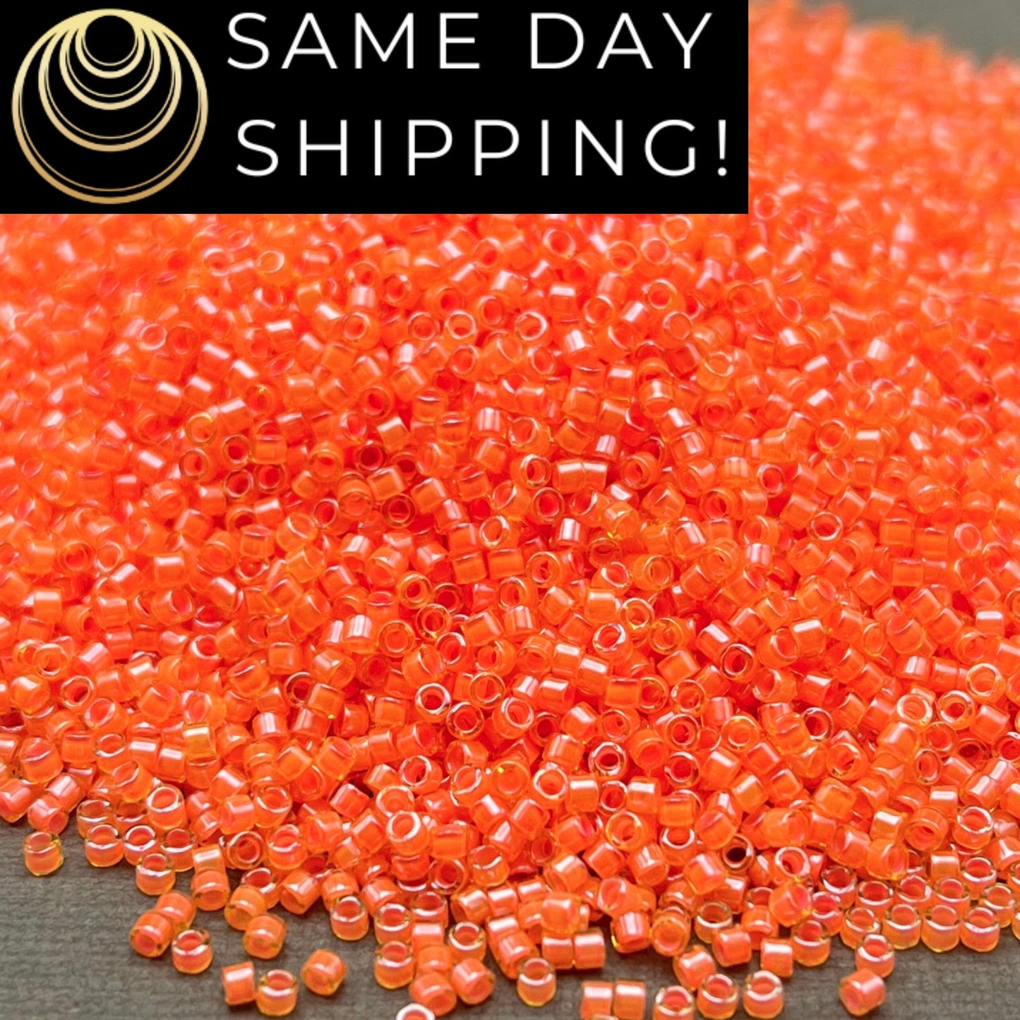 DB2047 SAME DAY SHIPPING! 1-20 Grams Miyuki 11/0 Delica Beads Luminous Bittersweet Orange -Free Container!