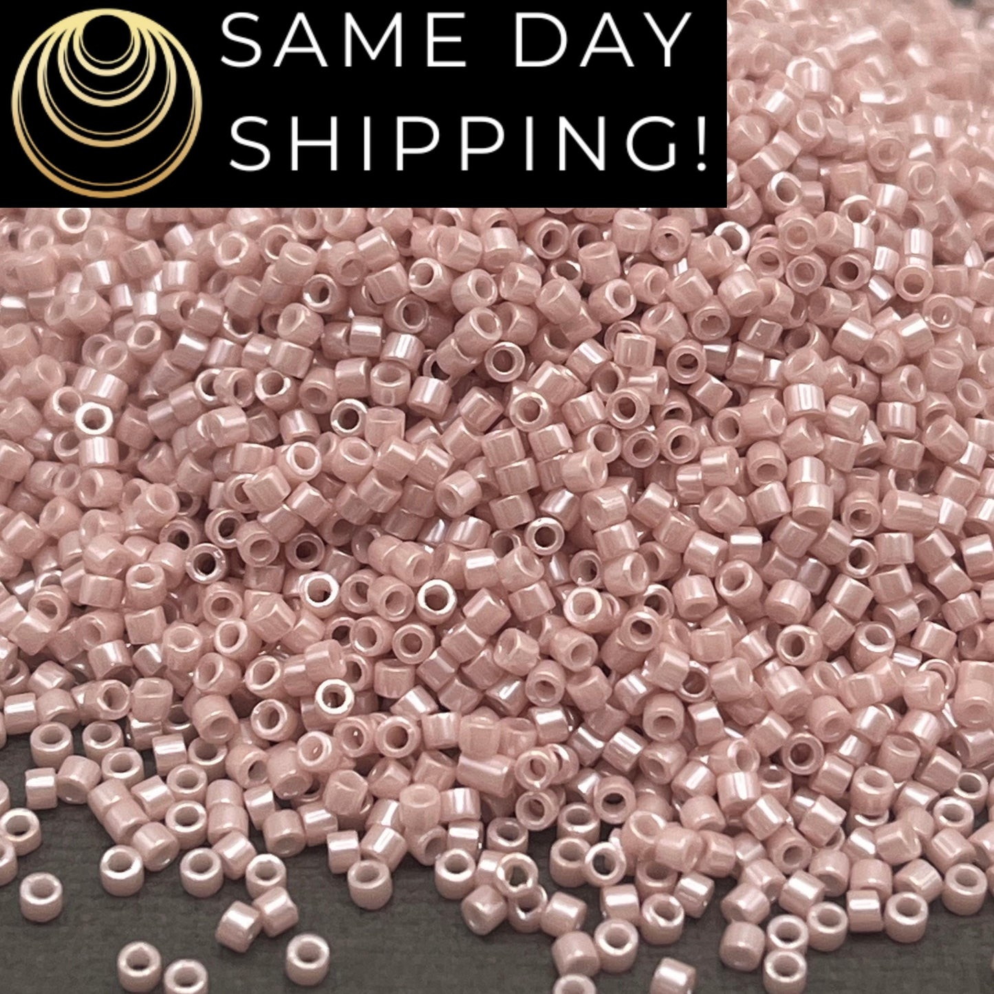 DB1535 SAME DAY SHIPPING! 1-20 Grams Miyuki 11/0 Delica Beads Opaque Pink Champagne Ceylon -Free Container!