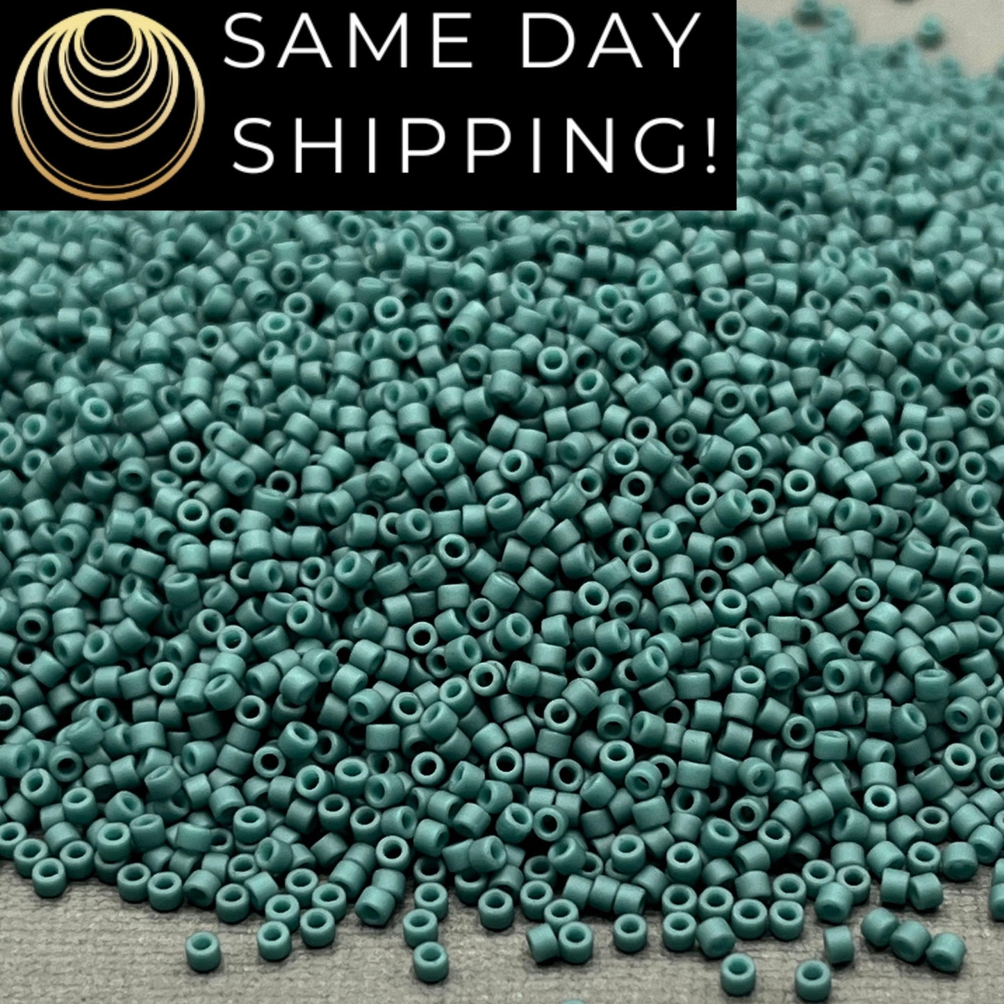 DB2407 SAME DAY SHIPPING! 1-20 Grams Miyuki 11/0 Delica Beads Matte Opaque Eucalyptus Green -Free Container!