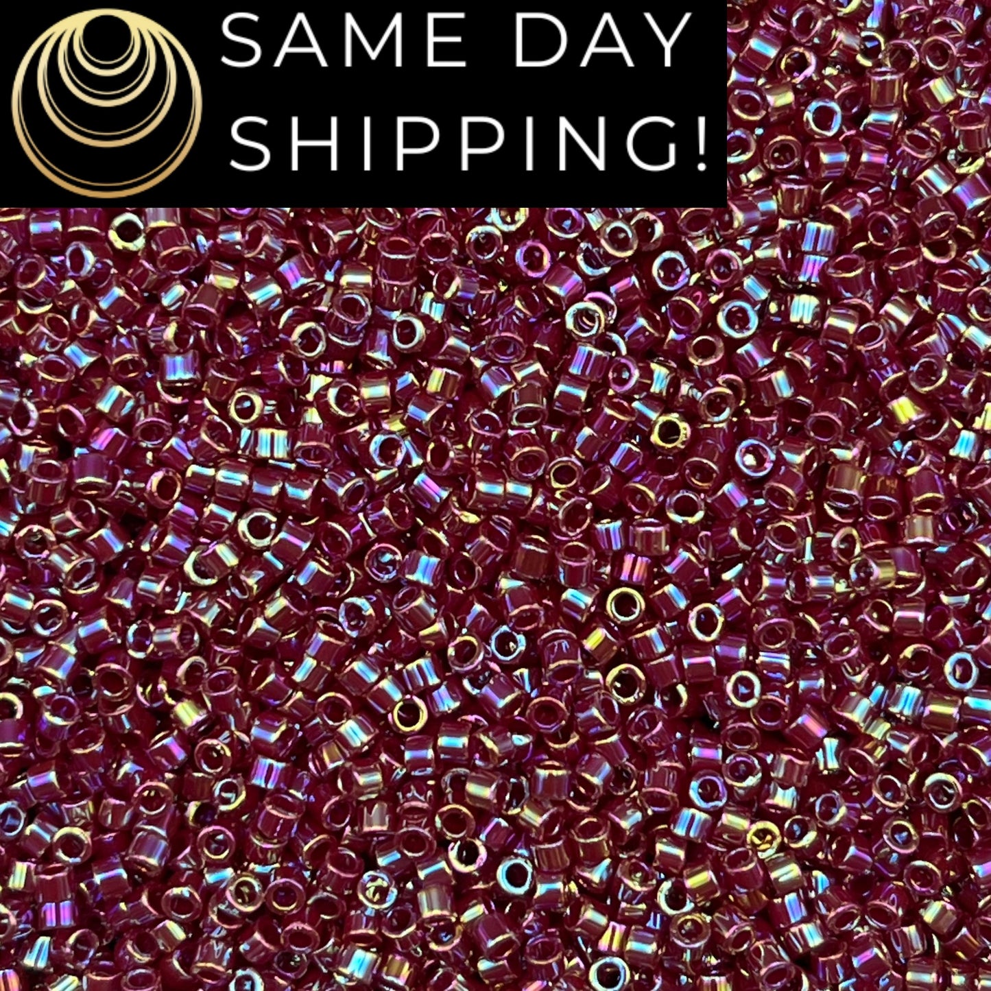 DB1574 SAME DAY Shipping! 1-20 Grams Miyuki 11/0 Delica Beads Opaque Currant Red AB-Free Container!