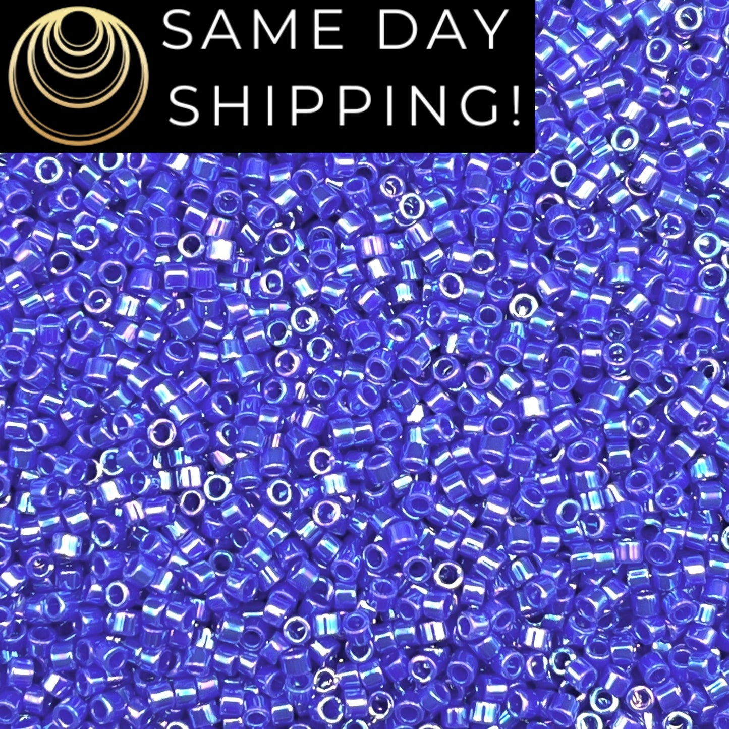 DB1578 SAME DAY Shipping! 1-20 Grams Miyuki 11/0 Delica Beads Opaque Cyan Blue AB -Free Container!