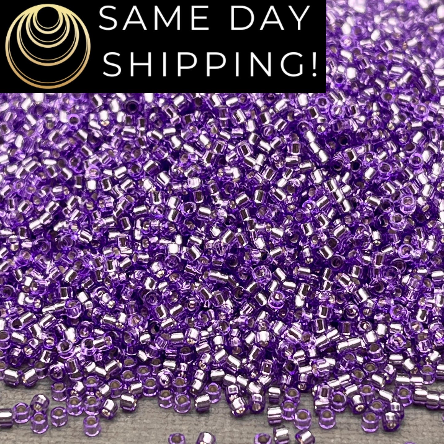 DB1347 SAME DAY SHIPPING! 1-20 Grams Miyuki 11/0 Delica Beads Dyed Silver Lined Purple-Free Container!
