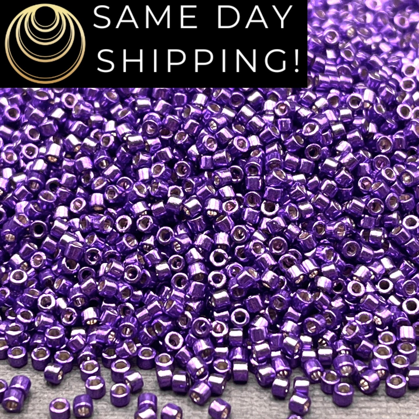 DB2510 SAME DAY SHIPPING! 1-20 Grams Miyuki 11/0 Delica Beads Duracoat Galvanized Lilac Purple Night-Free Container!
