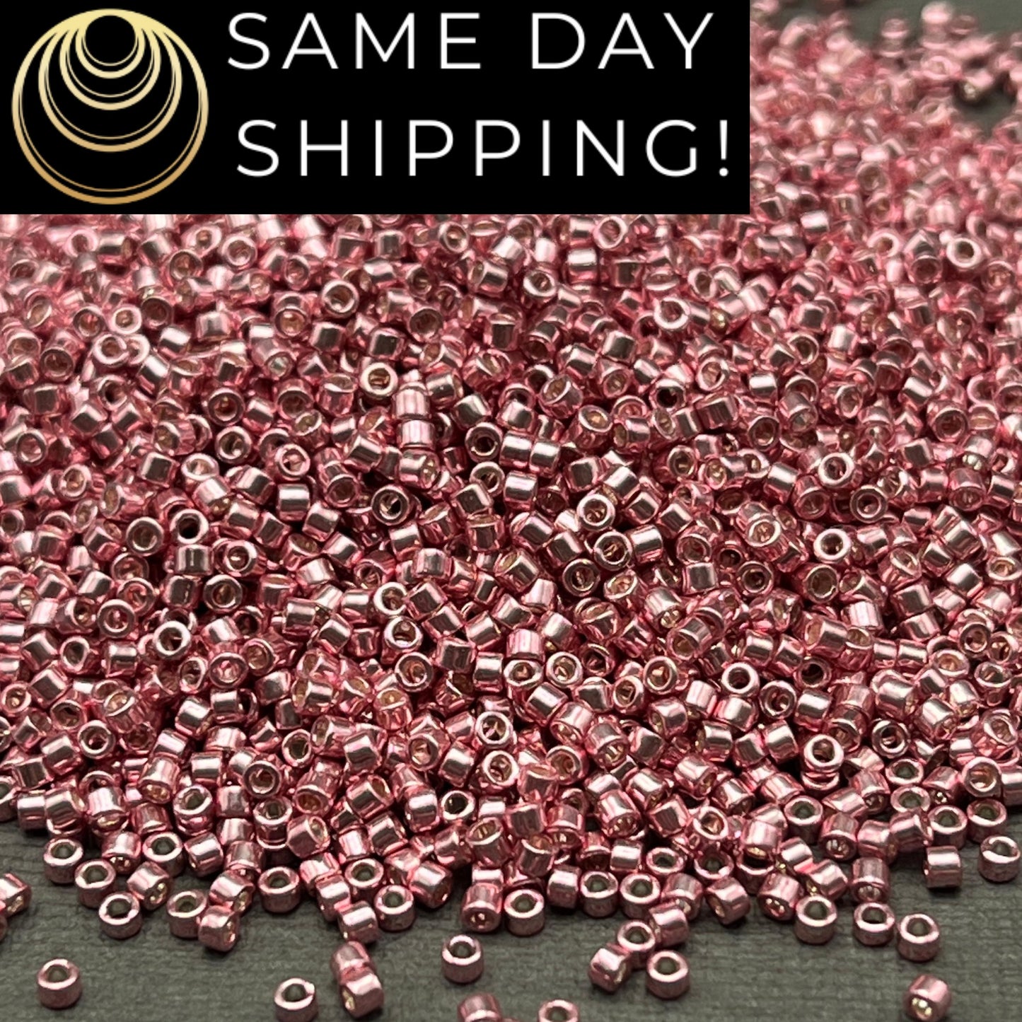 DB435 SAME DAY SHIPPING! 1-20 Grams Miyuki 11/0 Delica Beads Galvanized Pink Blush-Free Container!