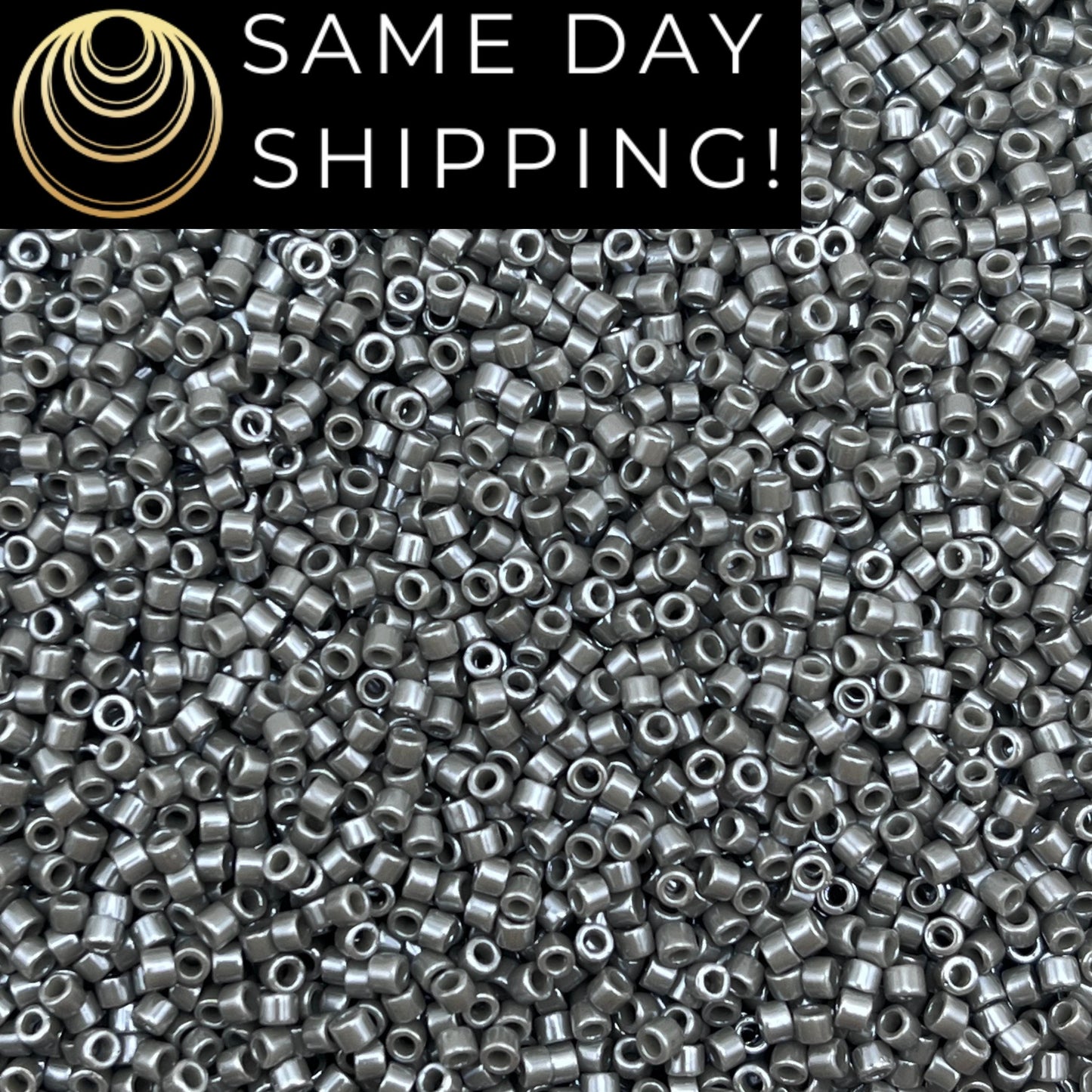 DB268 SAME DAY SHIPPING! 1-20 Grams Miyuki 11/0 Delica Beads Opaque Smoke Luster-Free Container!