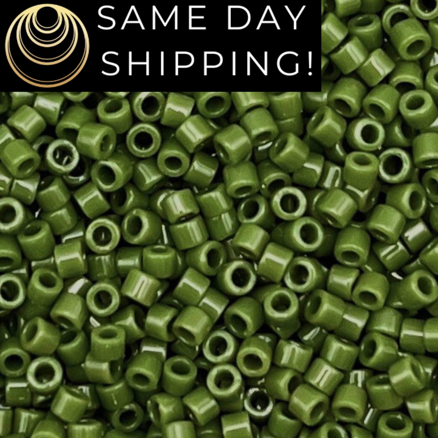 DB1135 SAME DAY SHIPPING! 1-20 Grams Miyuki 11/0 Delica Beads Opaque Avocado-Free Container!