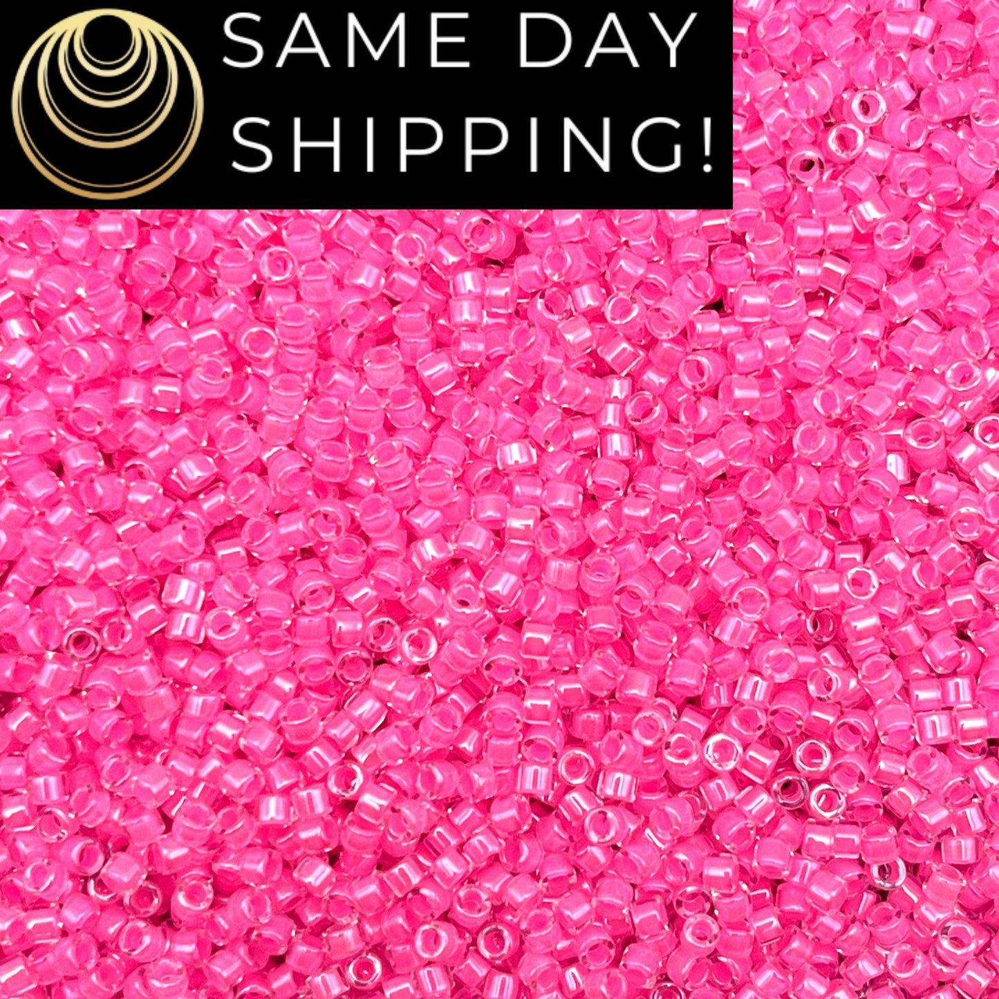 DB2036 SAME DAY SHIPPING! 1-20 Grams Miyuki 11/0 Delica Beads Luminous Cotton Candy -Free Container!