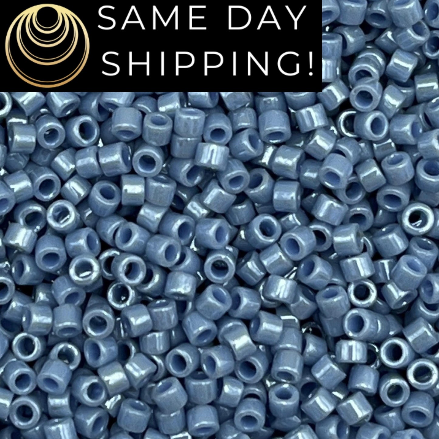 DB266 SAME DAY SHIPPING! 1-20 Grams Miyuki 11/0 Delica Beads Opaque Denim Blue Luster Blue Cylinder Beads, Seed Beads, Free Container!