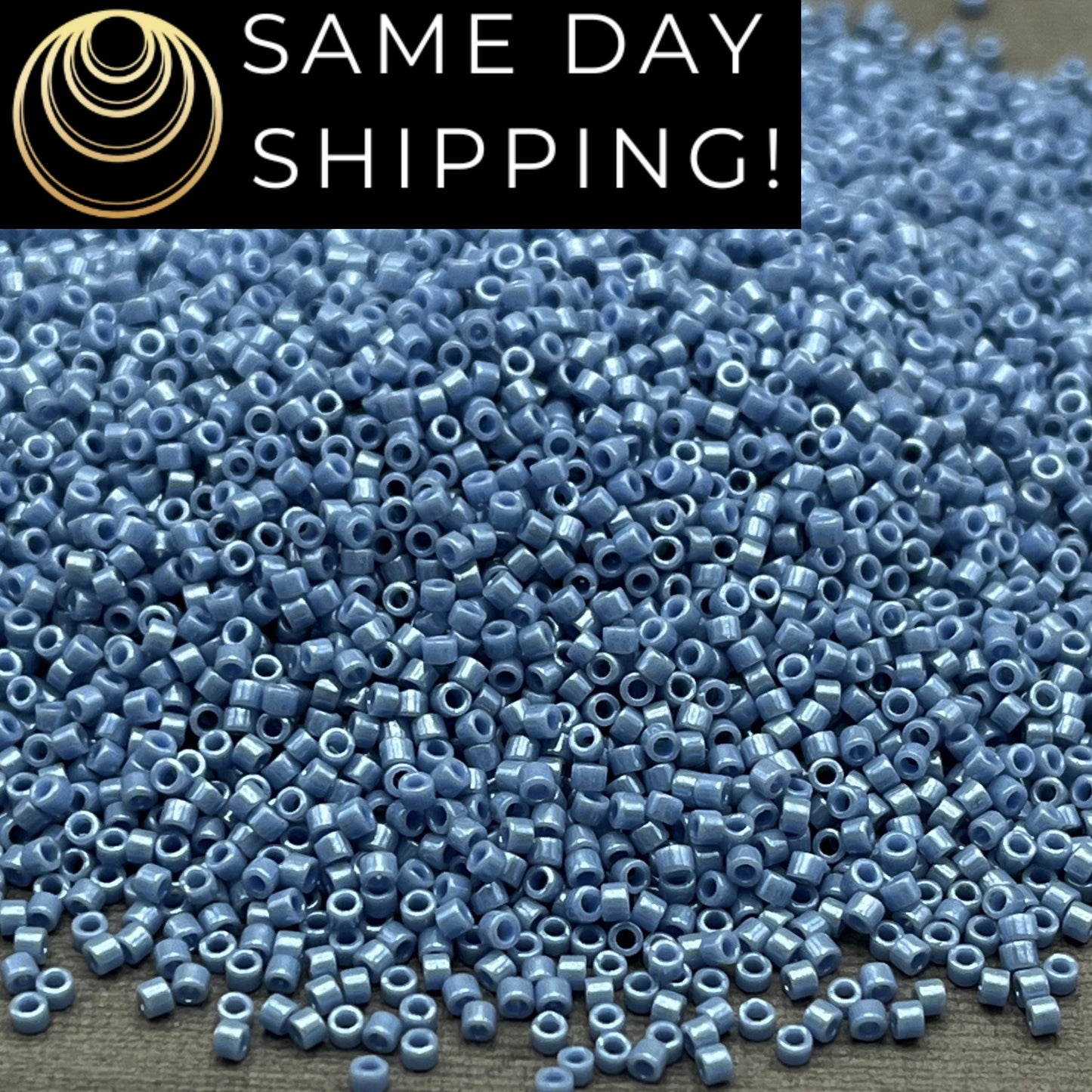 DB266 SAME DAY SHIPPING! 1-20 Grams Miyuki 11/0 Delica Beads Opaque Denim Blue Luster Blue Cylinder Beads, Seed Beads, Free Container!