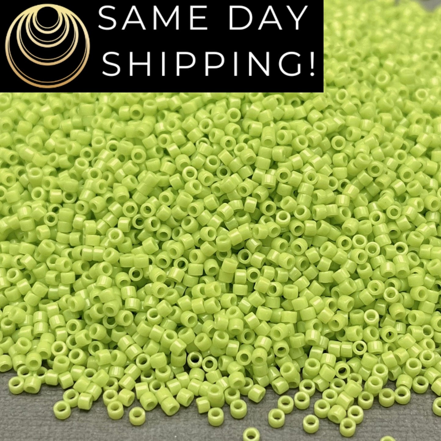 DB733 SAME DAY SHIPPING! 1-20 Grams Miyuki 11/0 Delica Beads Opaque Chartreuse Green -Free Container!