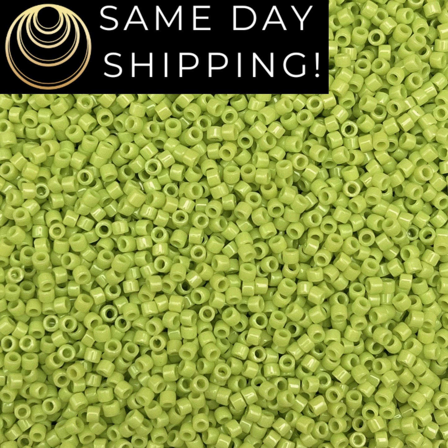 DB733 SAME DAY SHIPPING! 1-20 Grams Miyuki 11/0 Delica Beads Opaque Chartreuse Green -Free Container!