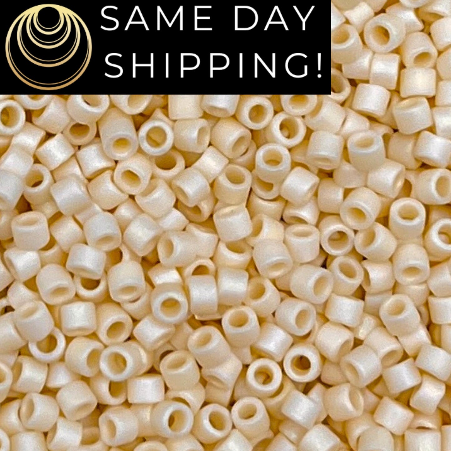 DB883 SAME DAY Shipping! 1-20 Grams Miyuki 11/0 Delica Beads Matte Opaque Dark Cream AB-Free Container!