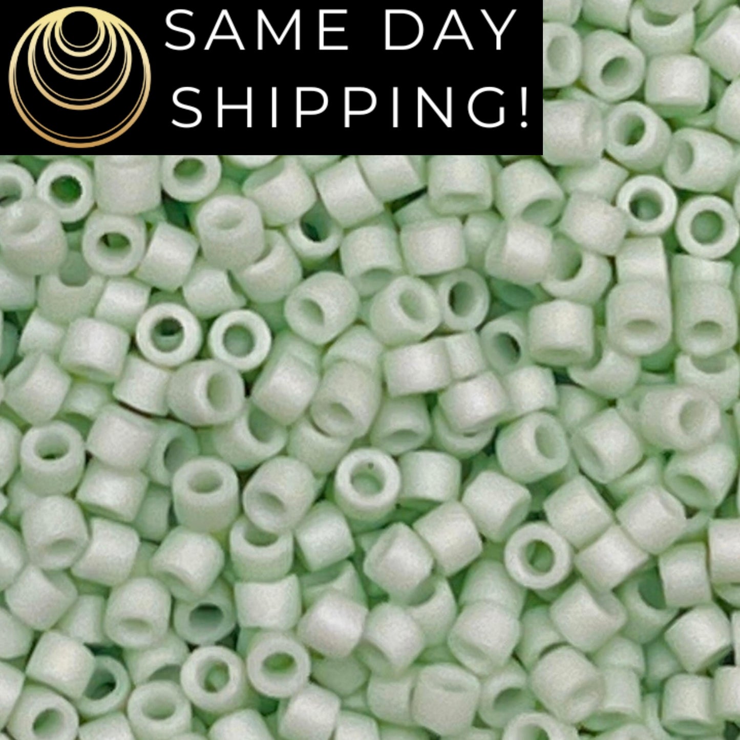 DB1516 SAME DAY SHIPPING! 1-20 Grams Miyuki 11/0 Delica Beads Matte Opaque Mint Green-Free Container!