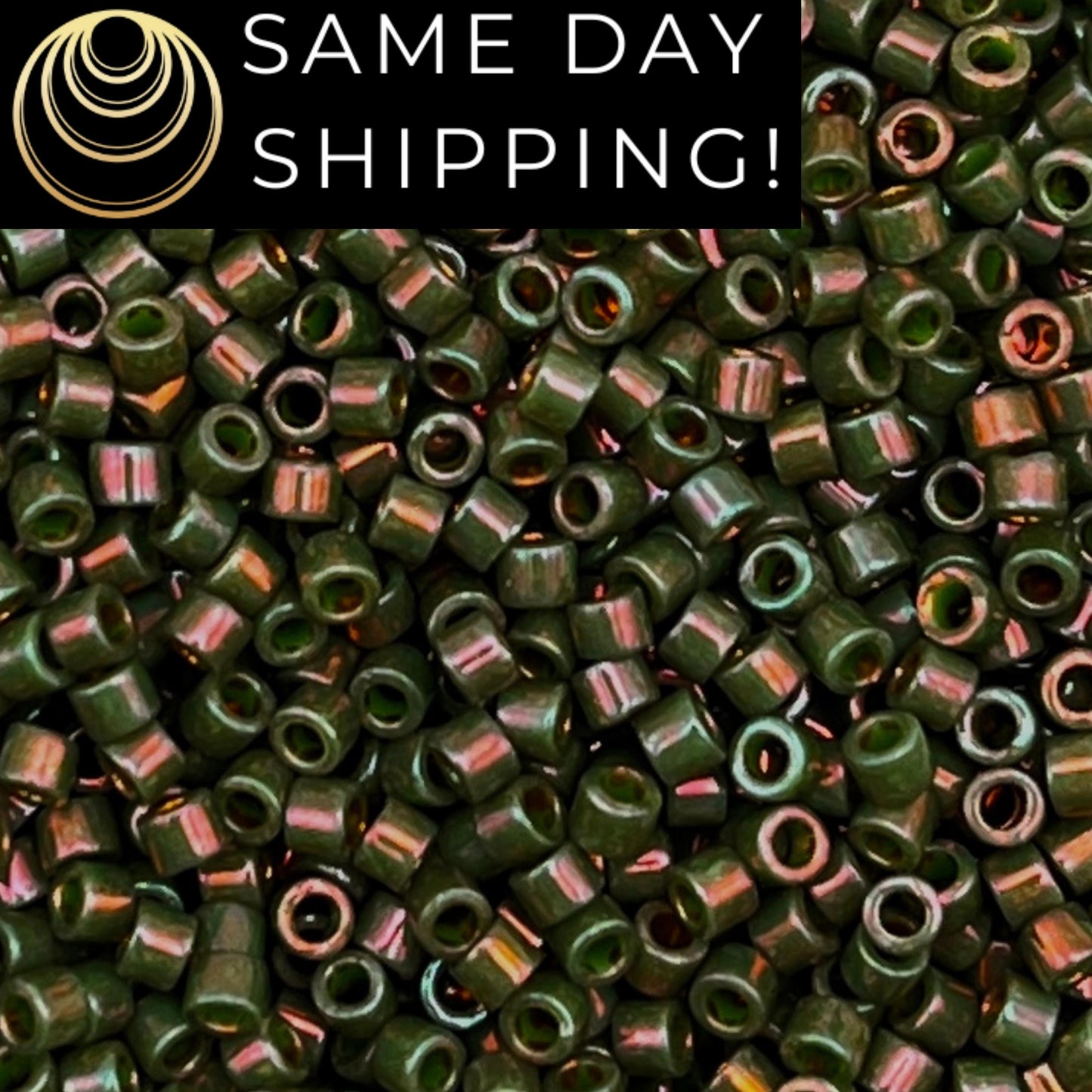 DB131 SAME DAY SHIPPING! 1-20 Grams Miyuki 11/0 Delica Beads Opaque Dark Olive Pink Luster-Free Container!