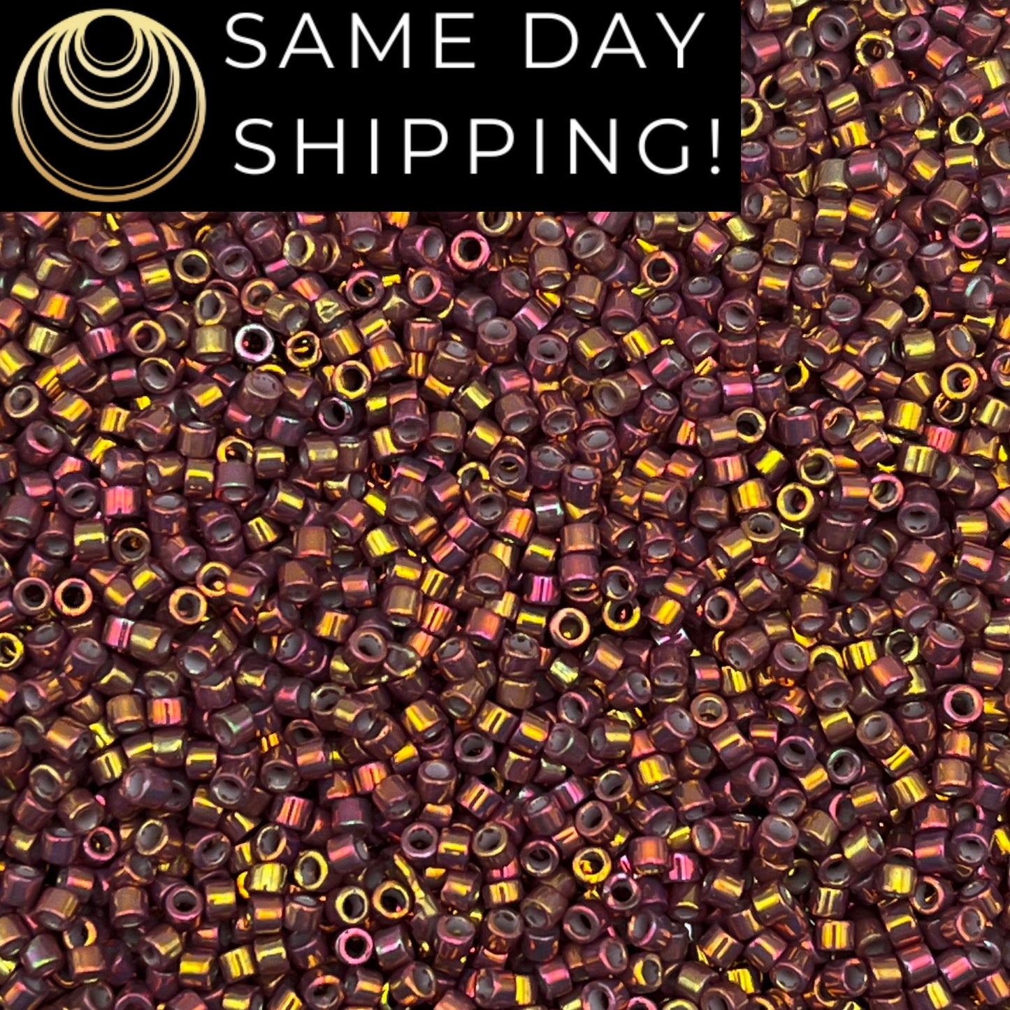 DB1010 SAME DAY SHIPPING! 1-20 Grams Miyuki 11/0 Delica Beads Metallic Earth Batik Gold Iris-Free Container!