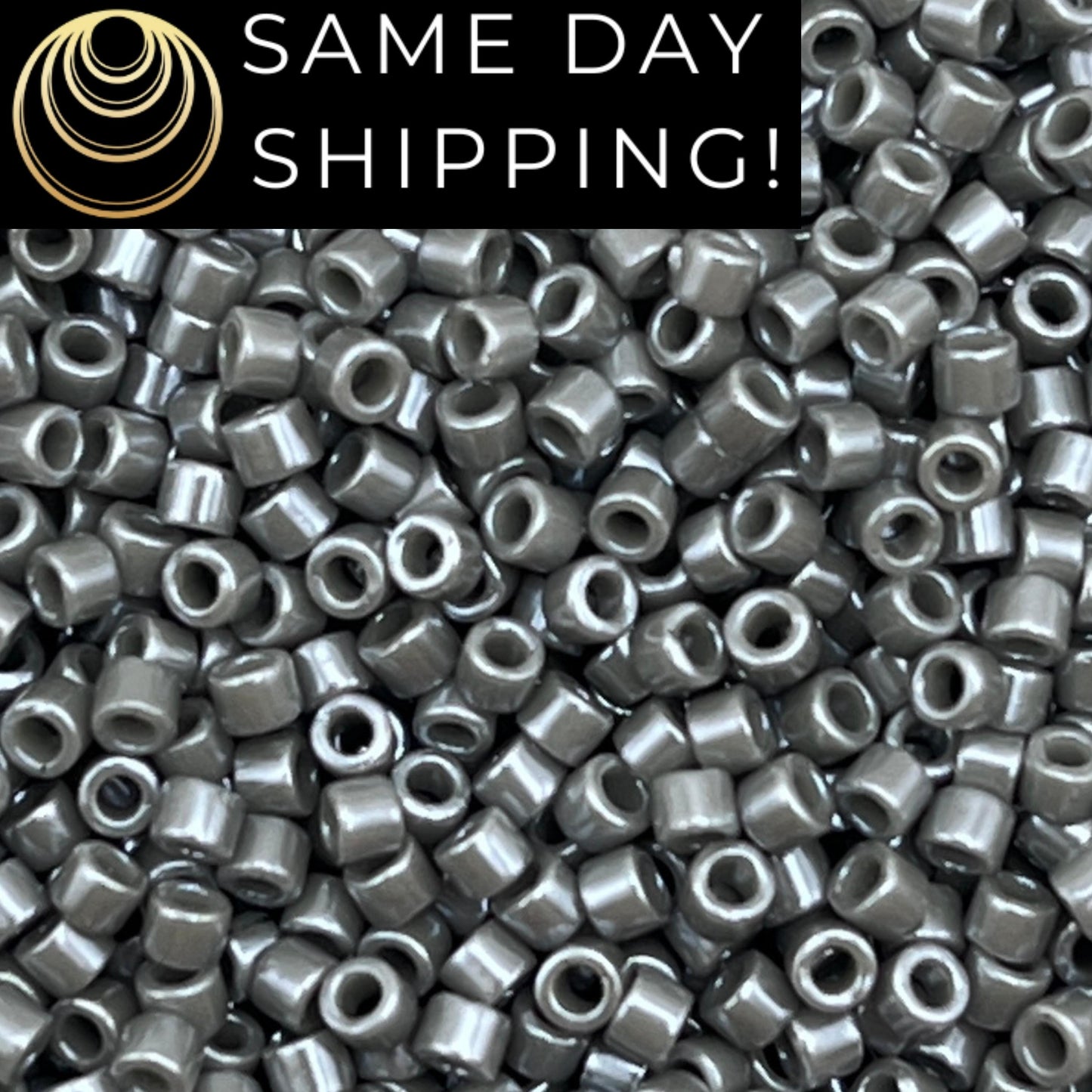 DB268 SAME DAY SHIPPING! 1-20 Grams Miyuki 11/0 Delica Beads Opaque Smoke Luster-Free Container!