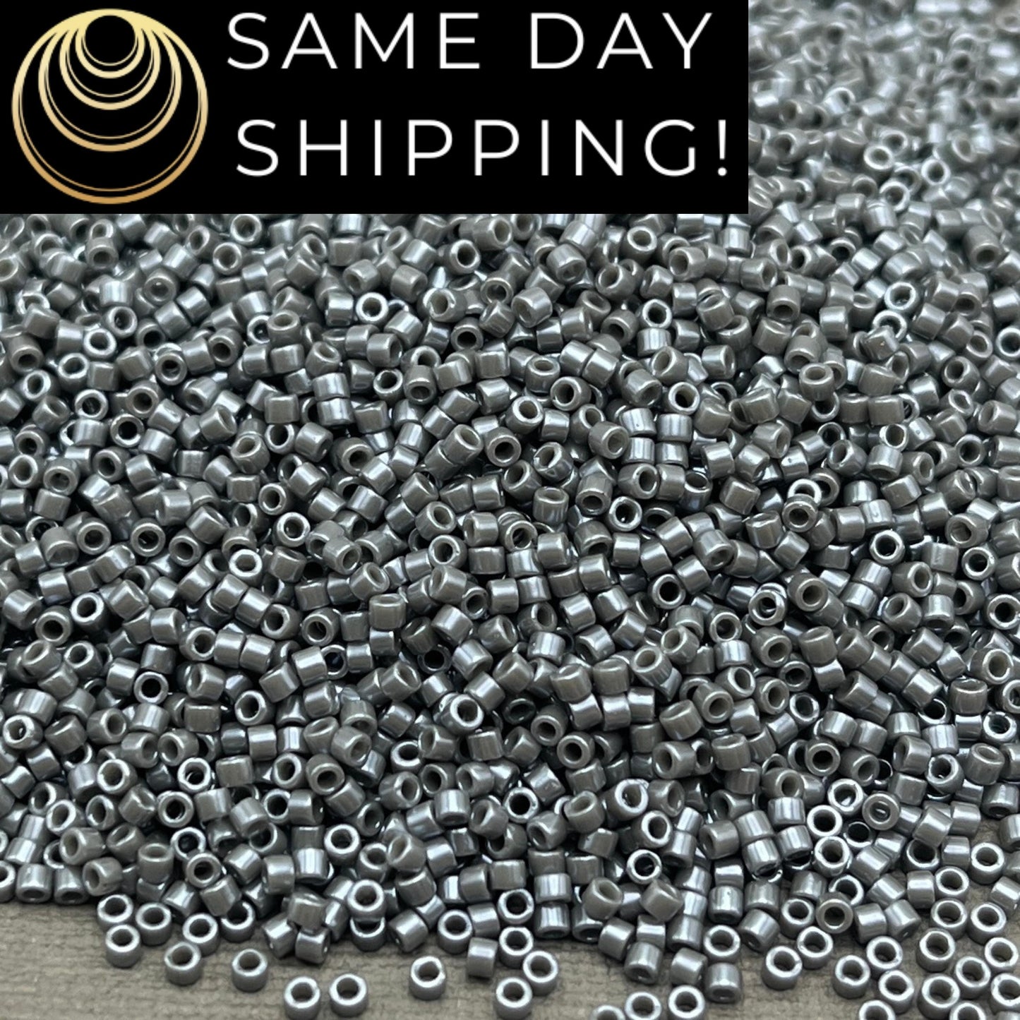 DB268 SAME DAY SHIPPING! 1-20 Grams Miyuki 11/0 Delica Beads Opaque Smoke Luster-Free Container!