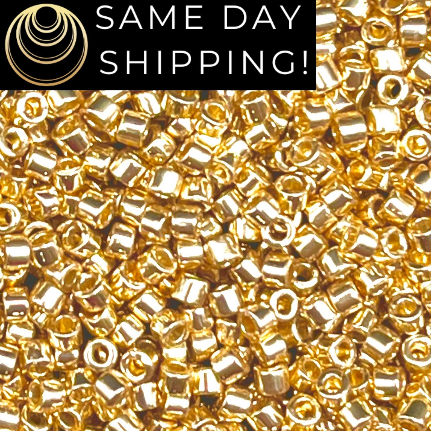 DB2501 SAME DAY SHIPPING! 1-20 Grams Miyuki 11/0 Delica Beads Duracoat Galvanized Pale Gold-Free Container!