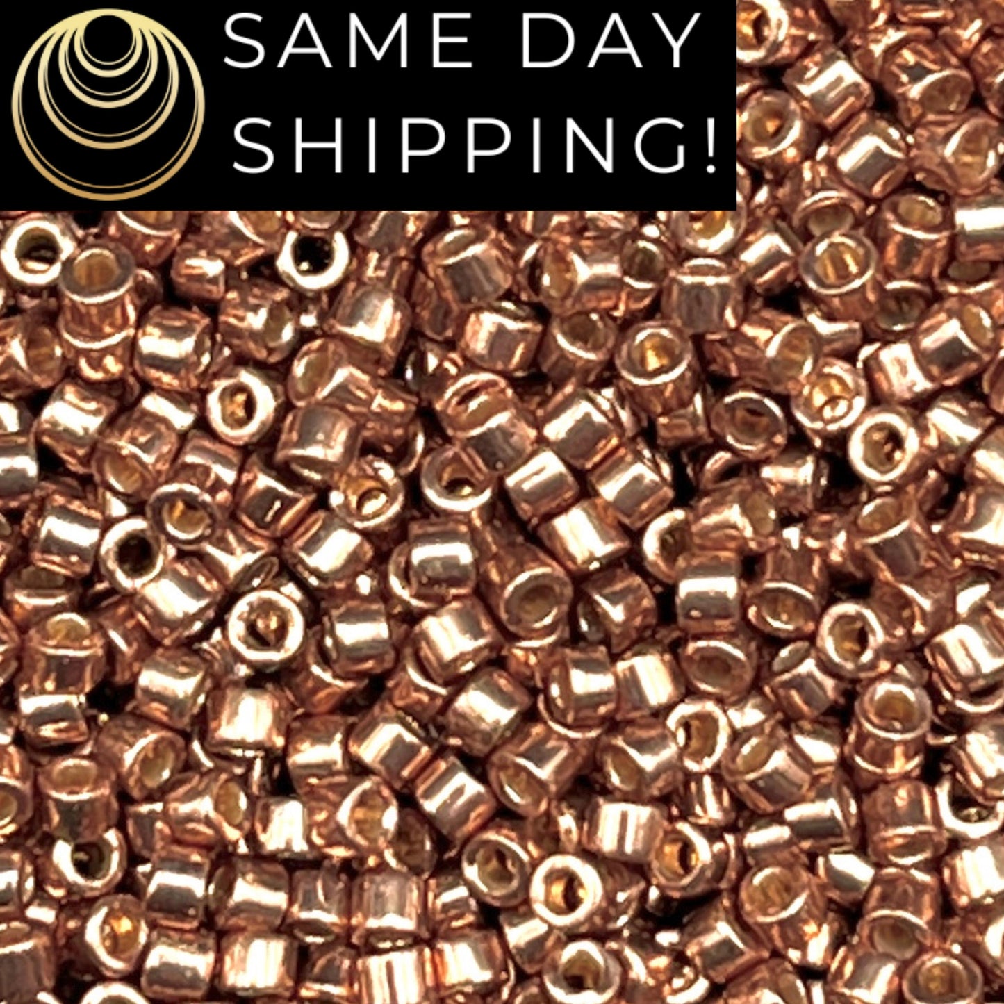 DB2504 SAME DAY SHIPPING! 1-20 Grams Miyuki 11/0 Delica Beads Duracoat Galvanized Rose Champagne-Free Container!