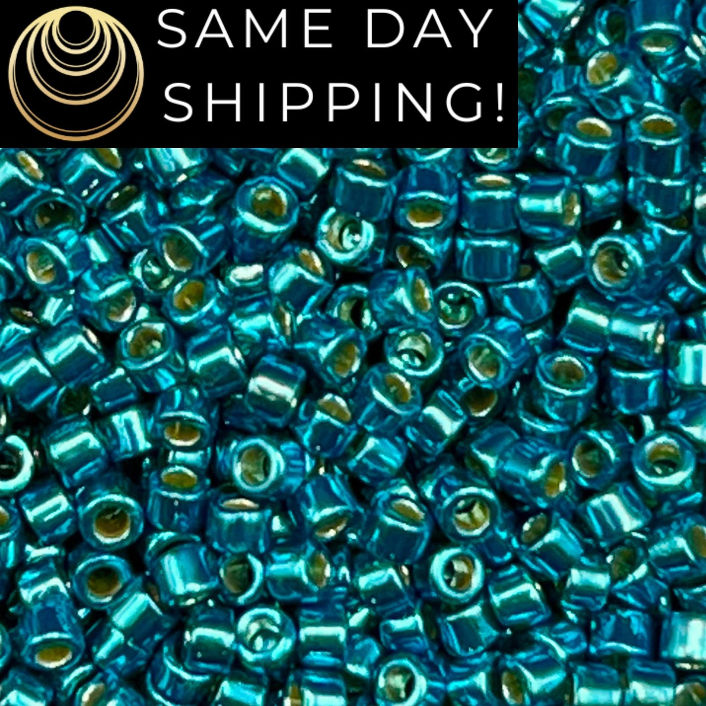DB2513 SAME DAY SHIPPING! 1-20 Grams Miyuki 11/0 Delica Beads Duracoat Galvanized Capri Blue-Free Container!