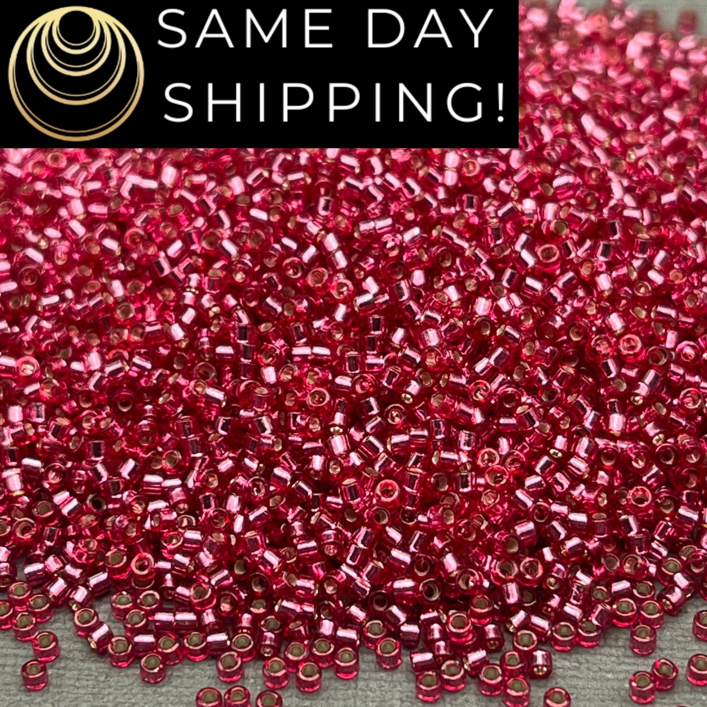 DB1341 SAME DAY SHIPPING! 1-20 Grams Miyuki 11/0 Delica Beads Dyed Silver Lined Antique Rose-Free Container!