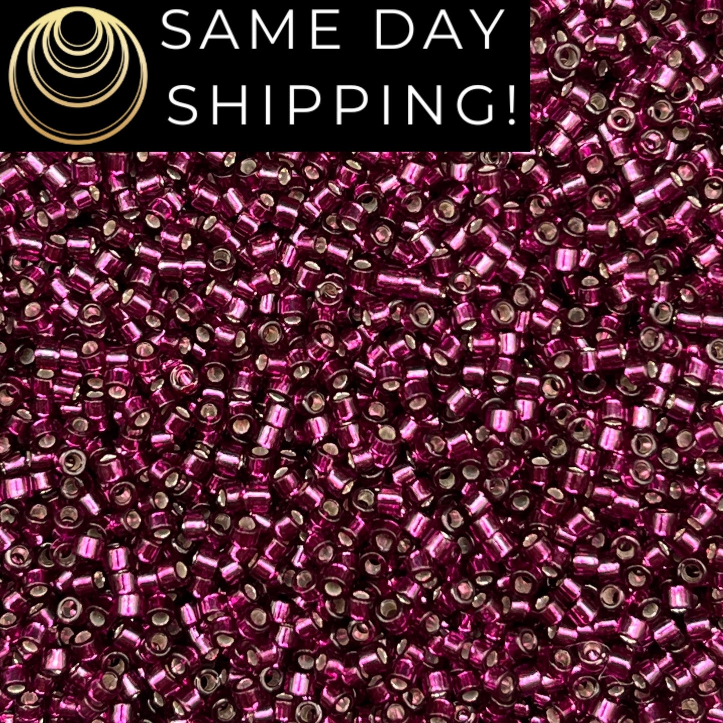 DB1342 SAME DAY SHIPPING! 1-20 Grams Miyuki 11/0 Delica Beads Dyed Silver Lined Raspberry-Free Container!