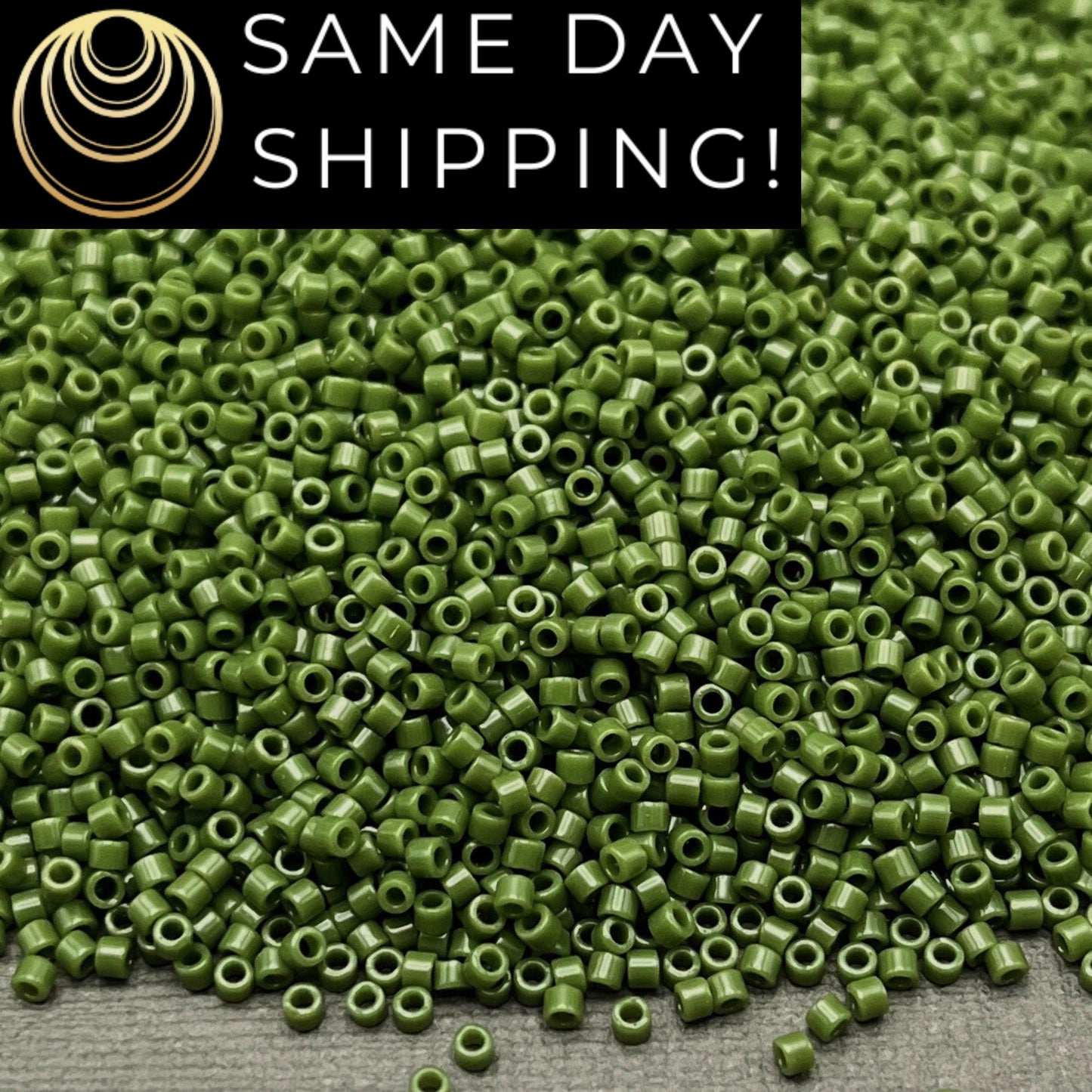 DB1135 SAME DAY SHIPPING! 1-20 Grams Miyuki 11/0 Delica Beads Opaque Avocado-Free Container!