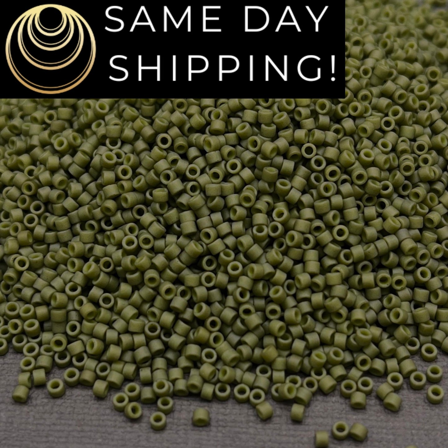 DB391 SAME DAY SHIPPING! 1-20 Grams Miyuki 11/0 Matte Opaque Olive Green Delica Beads-Free Container!