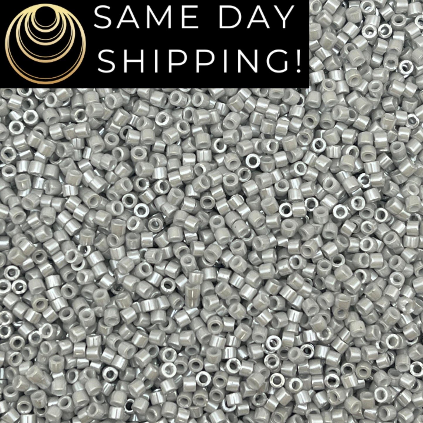 DB1538 SAME DAY SHIPPING! 1-20 Grams Miyuki 11/0 Delica Beads Opaque Light Smoke Ceylon, Grey Beads, Gray Beads, Free Container!!