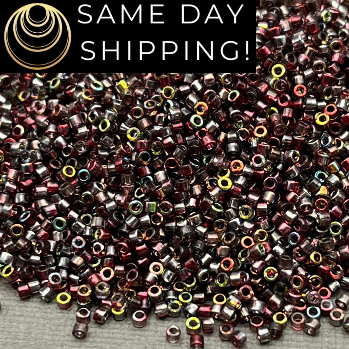 DB2207 SAME DAY SHIPPING! 1-20 Grams Miyuki 11/0 Delica Beads Transparent Magic Red Wine Rainbow-Free Container!