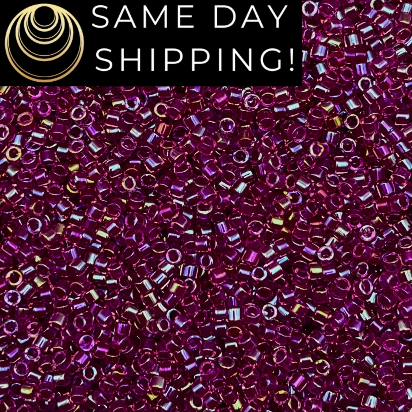 DB2389 SAME DAY SHIPPING! 1-20 Grams Miyuki 11/0 Delica Beads Inside Dyed Magenta Rainbow-Free Container!