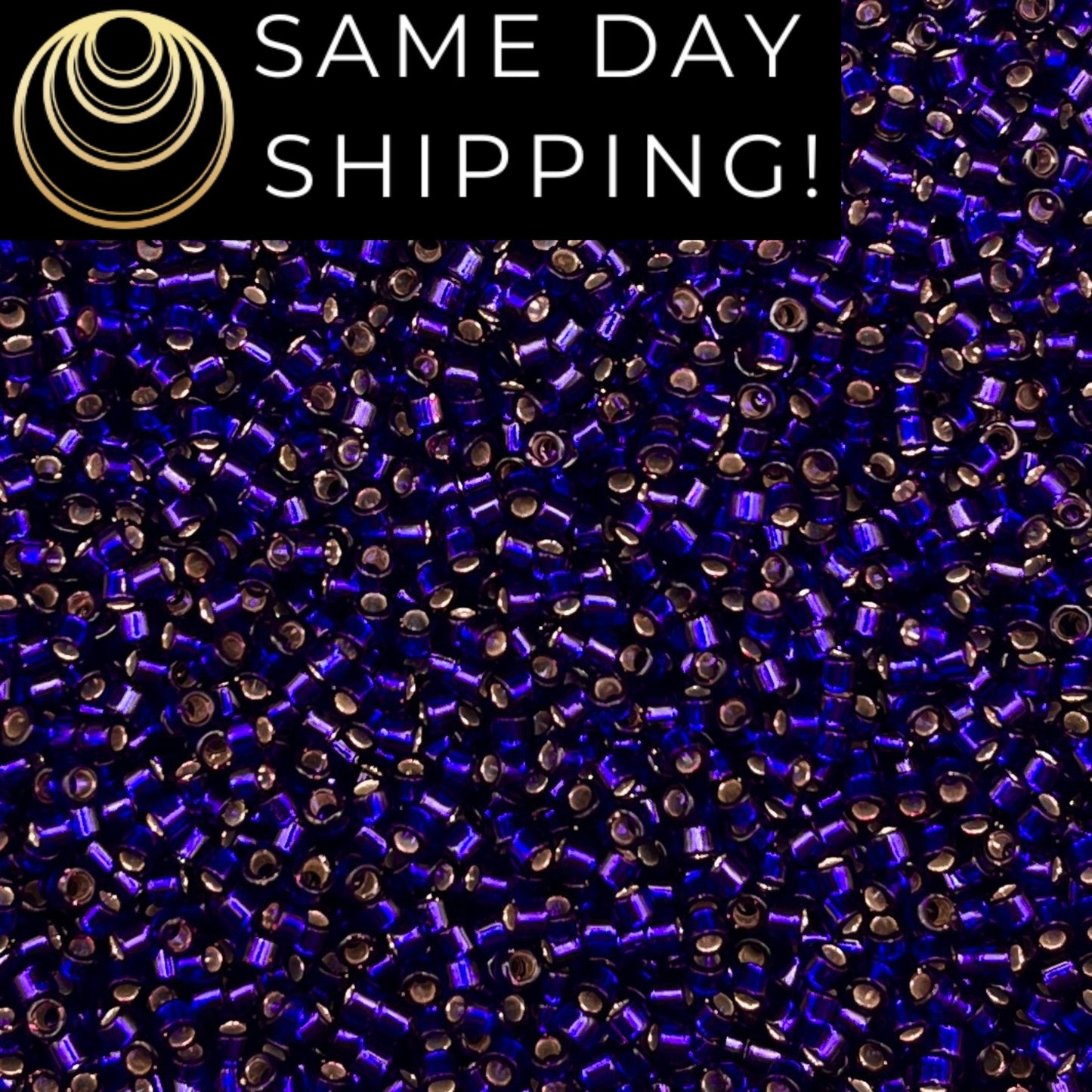 DB609 SAME DAY SHIPPING! 1-20 Grams Miyuki 11/0 Delica Beads Dyed Silver Lined Dark Purple-Free Container!