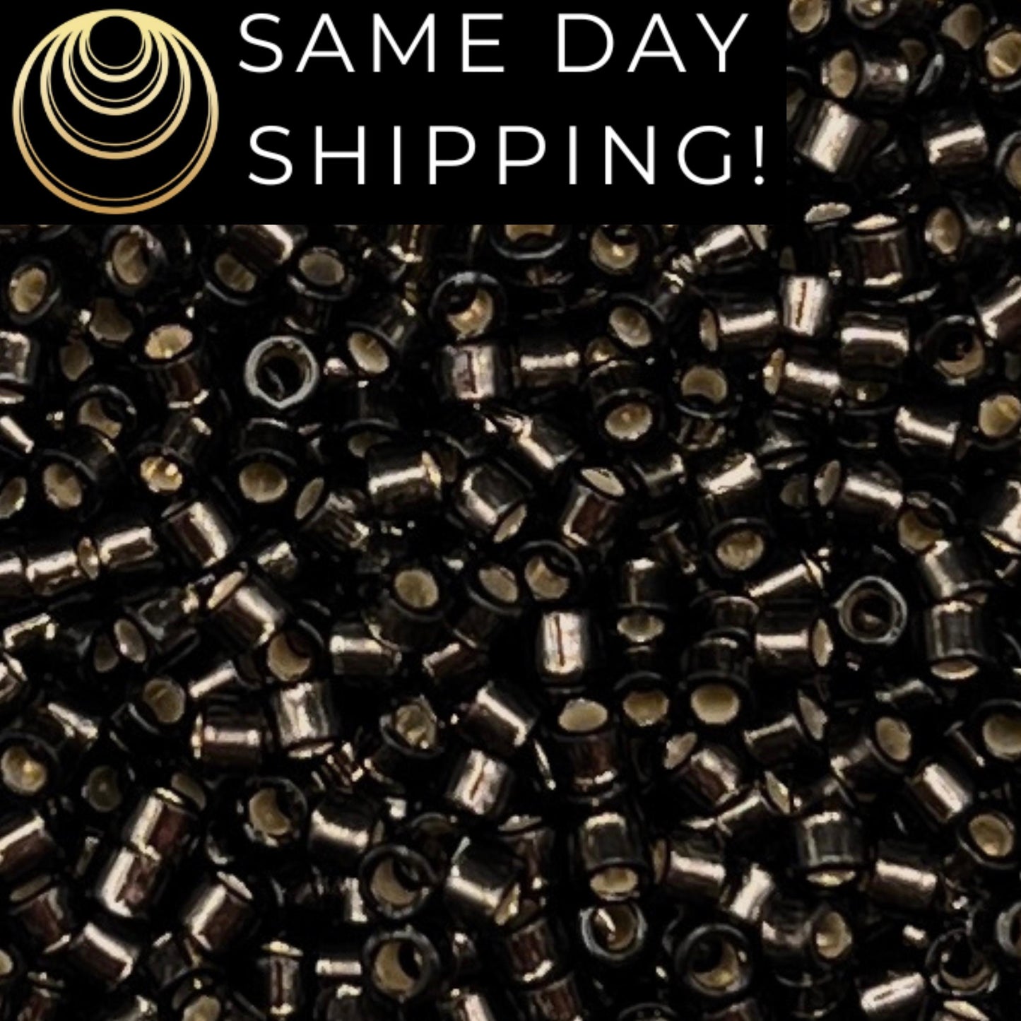 DB613 SAME DAY SHIPPING! 1-20 Grams Miyuki 11/0 Delica Beads Dyed Silver Lined Dark Gray-Free Container!