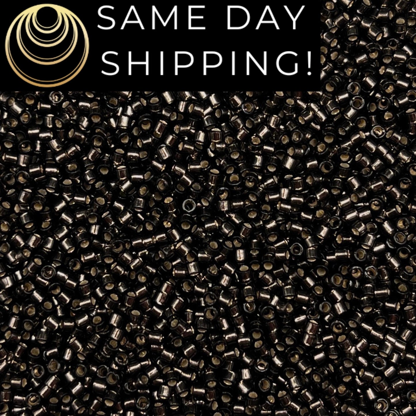 DB613 SAME DAY SHIPPING! 1-20 Grams Miyuki 11/0 Delica Beads Dyed Silver Lined Dark Gray-Free Container!