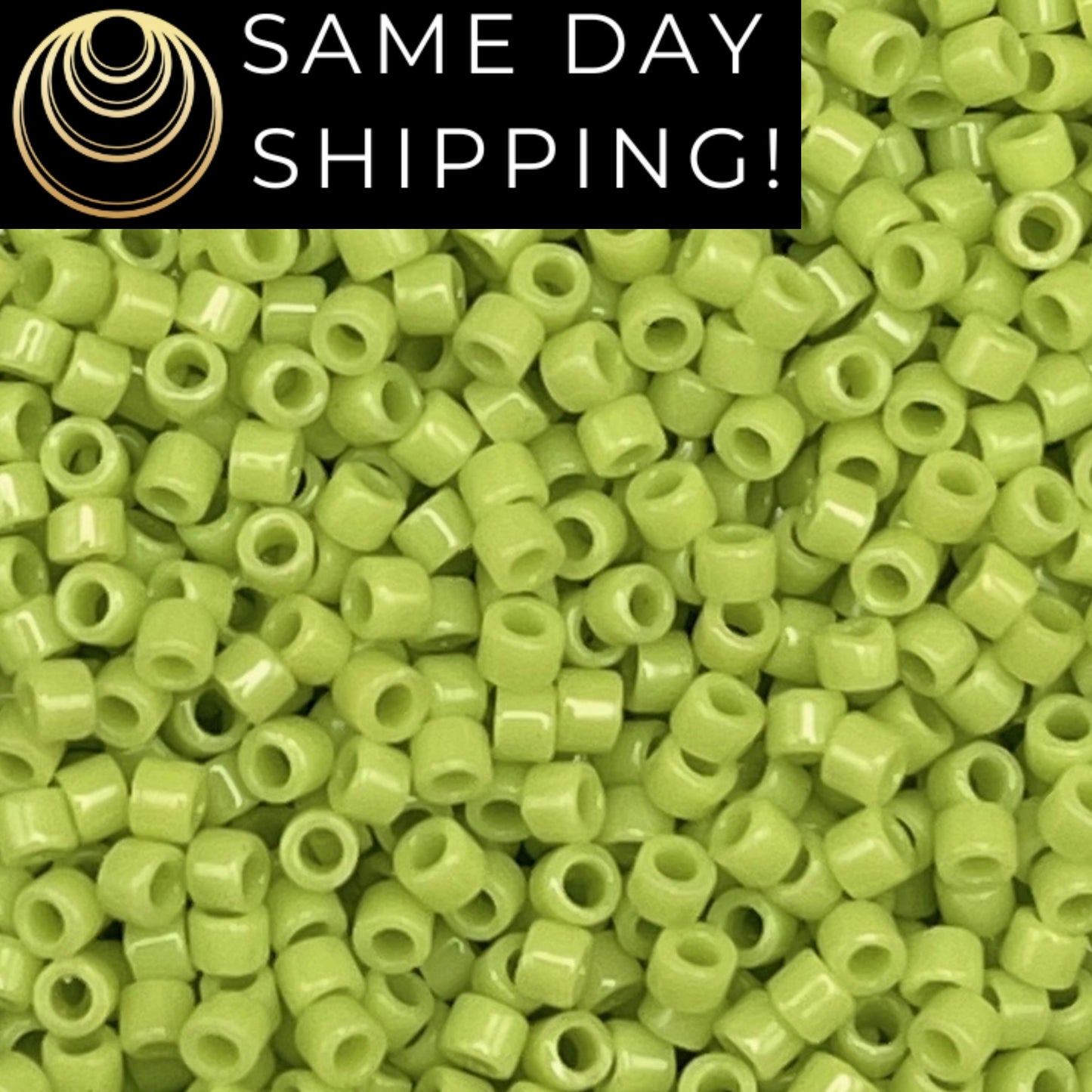 DB733 SAME DAY SHIPPING! 1-20 Grams Miyuki 11/0 Delica Beads Opaque Chartreuse Green -Free Container!