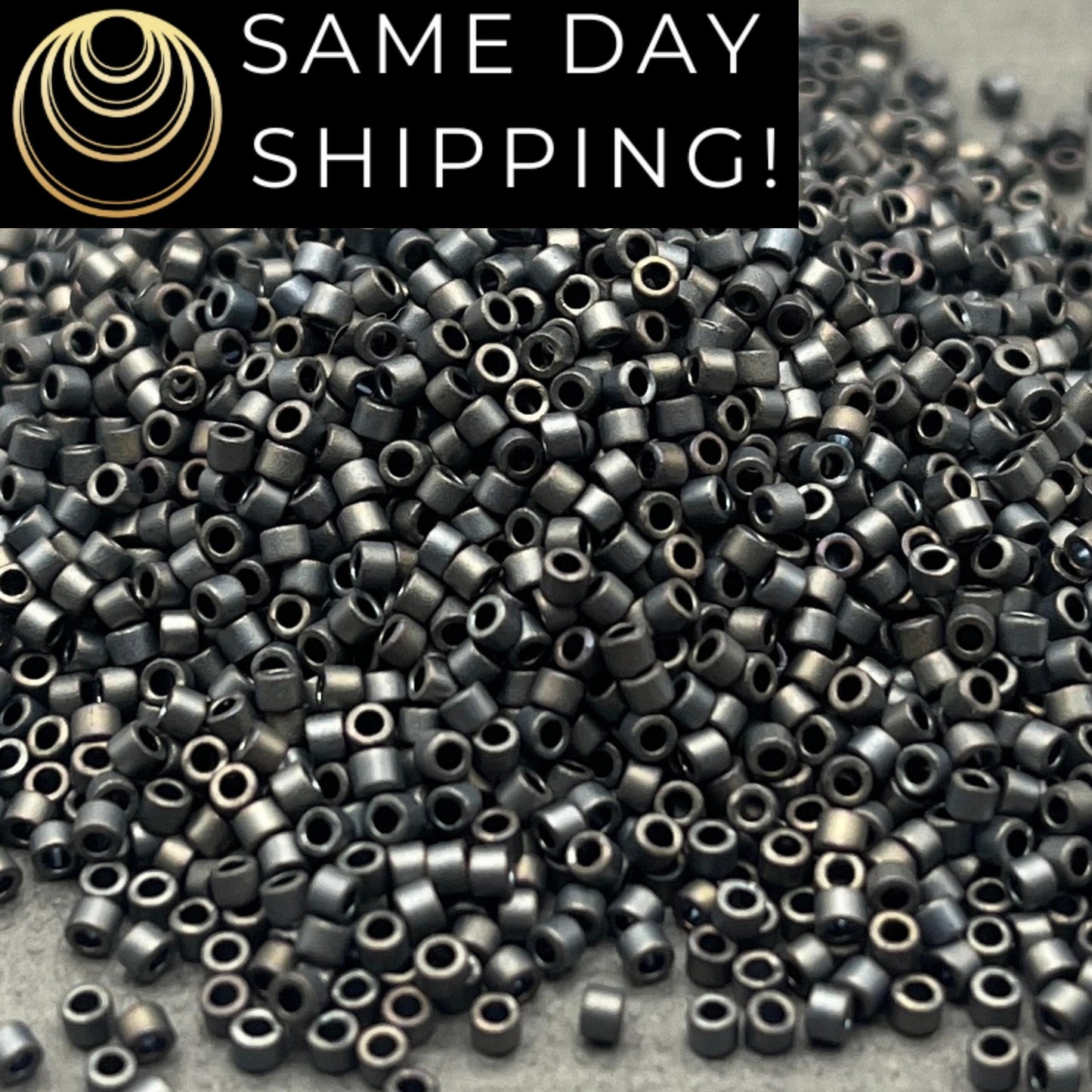 DB307 SAME DAY SHIPPING! 1-20 Grams Miyuki 11/0 Delica Beads Matte Metallic Silver Gray, Gray Matte Gray, Gun Metal Beads, Free Container!