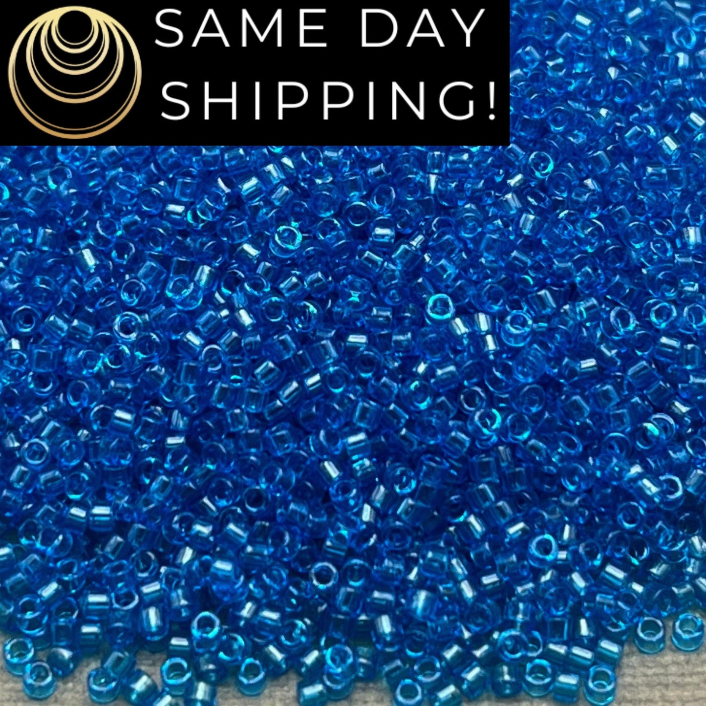 DB714 SAME DAY SHIPPING! 1-20 Grams Miyuki 11/0 Delica Beads Transparent Capri Blue-Free Container!