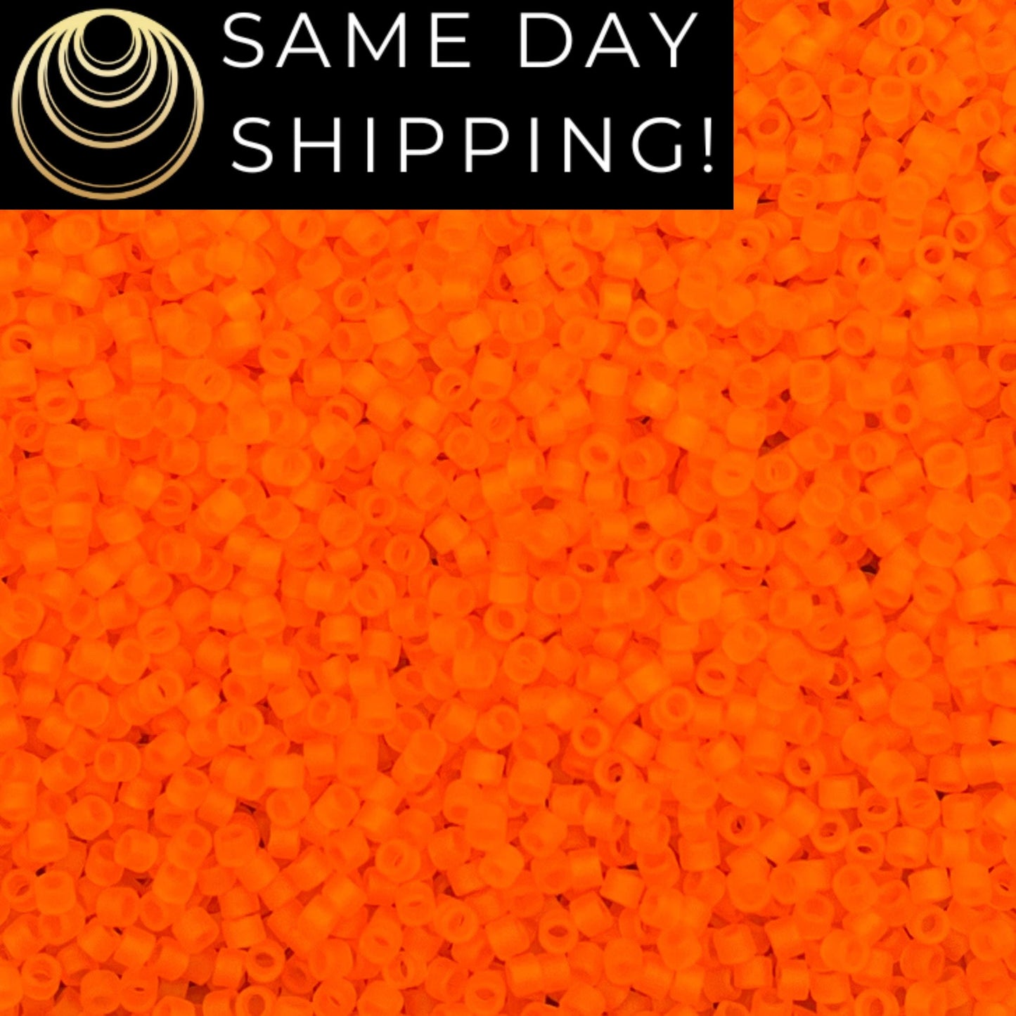 DB744 SAME DAY SHIPPING! 1-20 Grams Miyuki 11/0 Delica Beads Matte Transparent Orange-Free Container!
