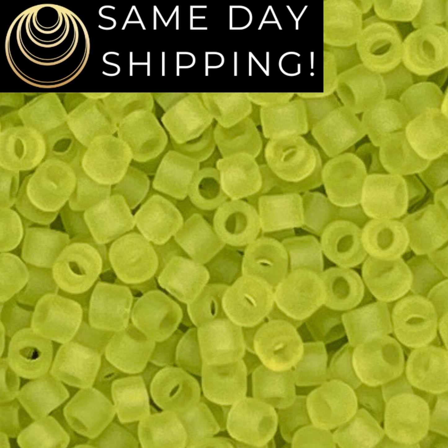 DB766 SAME DAY SHIPPING! 1-20 Grams Miyuki 11/0 Delica Beads Matte Transparent Lime-Free Container!