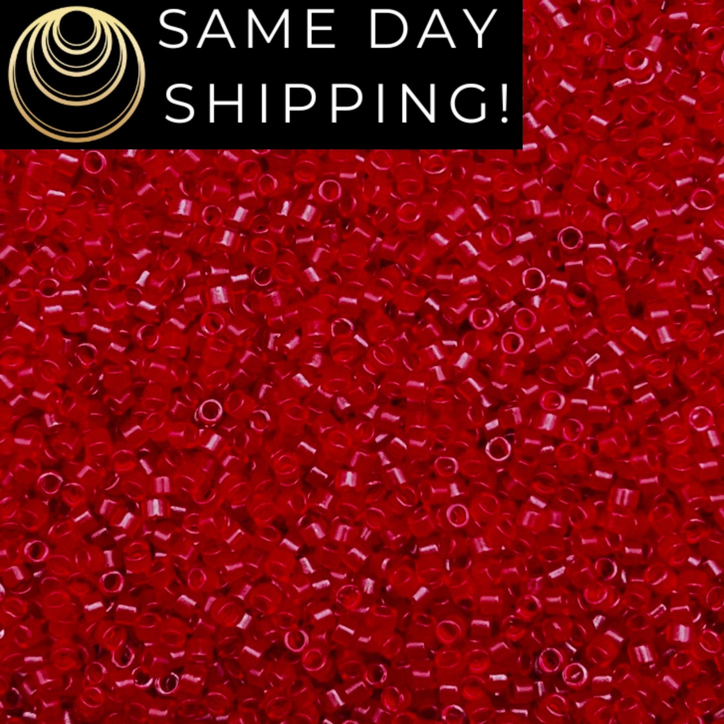 DB774 SAME DAY SHIPPING! 1-20 Grams Miyuki 11/0 Delica Beads Dyed Semi-Matte Transparent Red-Free Container!