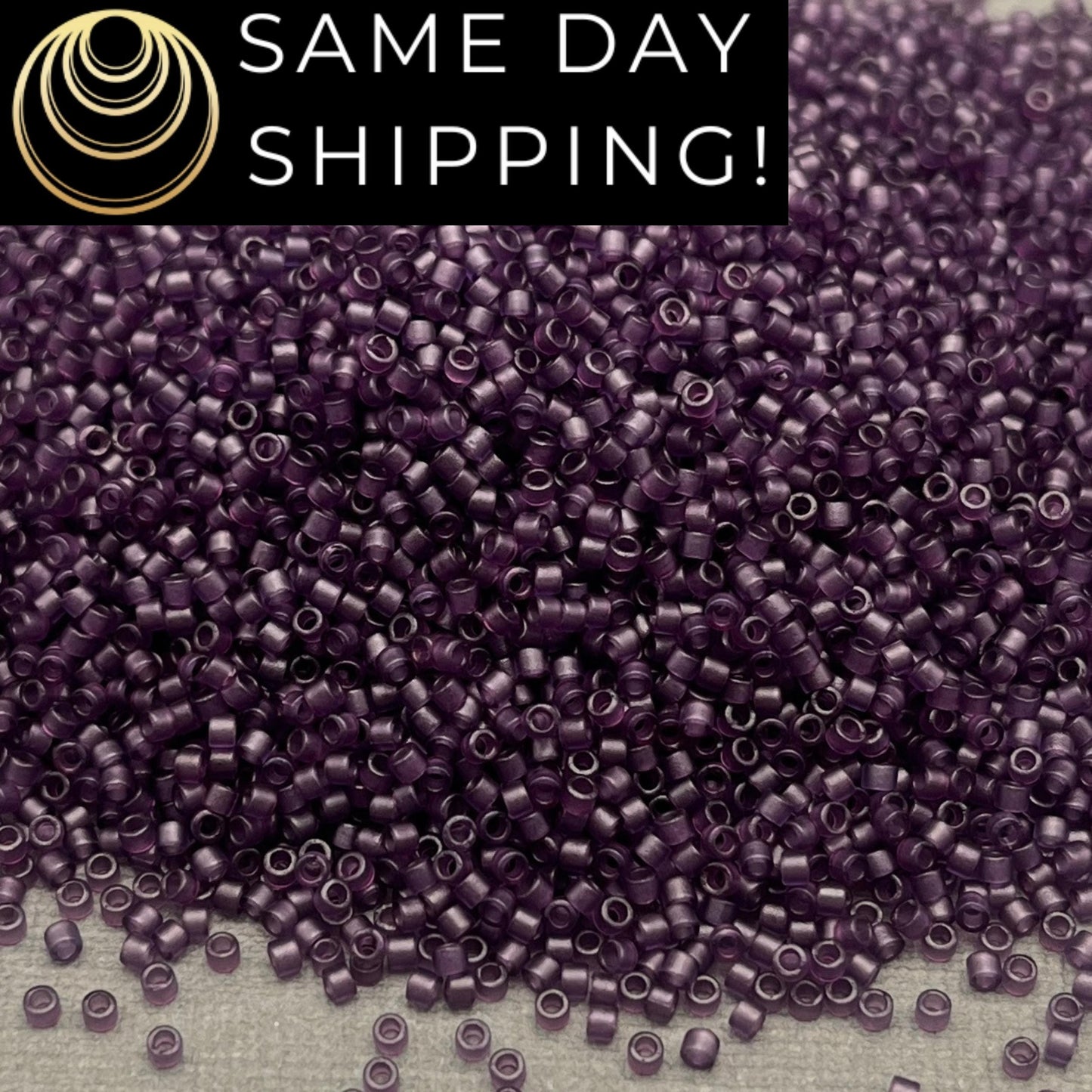 DB782 SAME DAY SHIPPING! 1-20 Grams Miyuki 11/0 Delica Beads Dyed Semi-Matte Transparent Plum-Free Container!